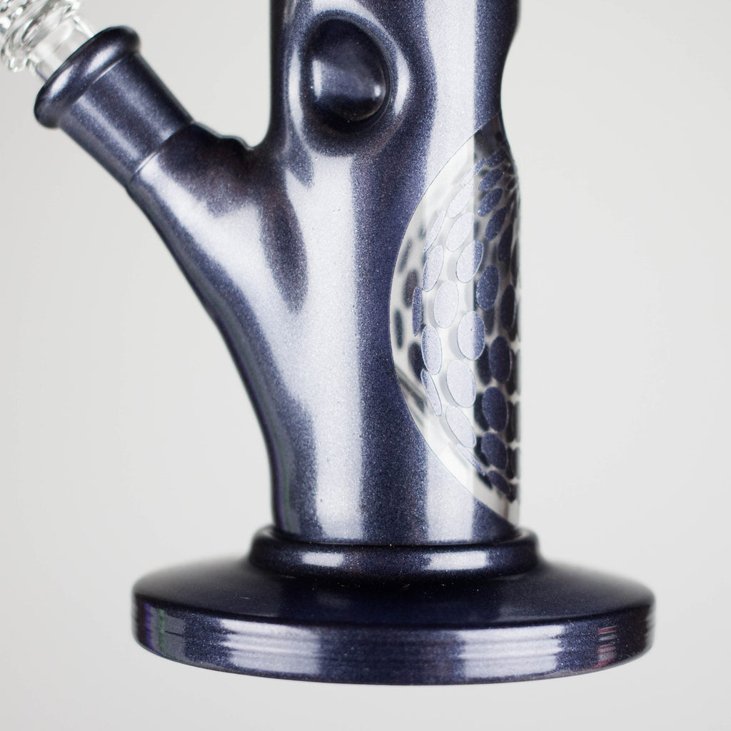 10" Straight Tube Water Pipe with Ball Pattern | Durable Glass – Assorted Colors