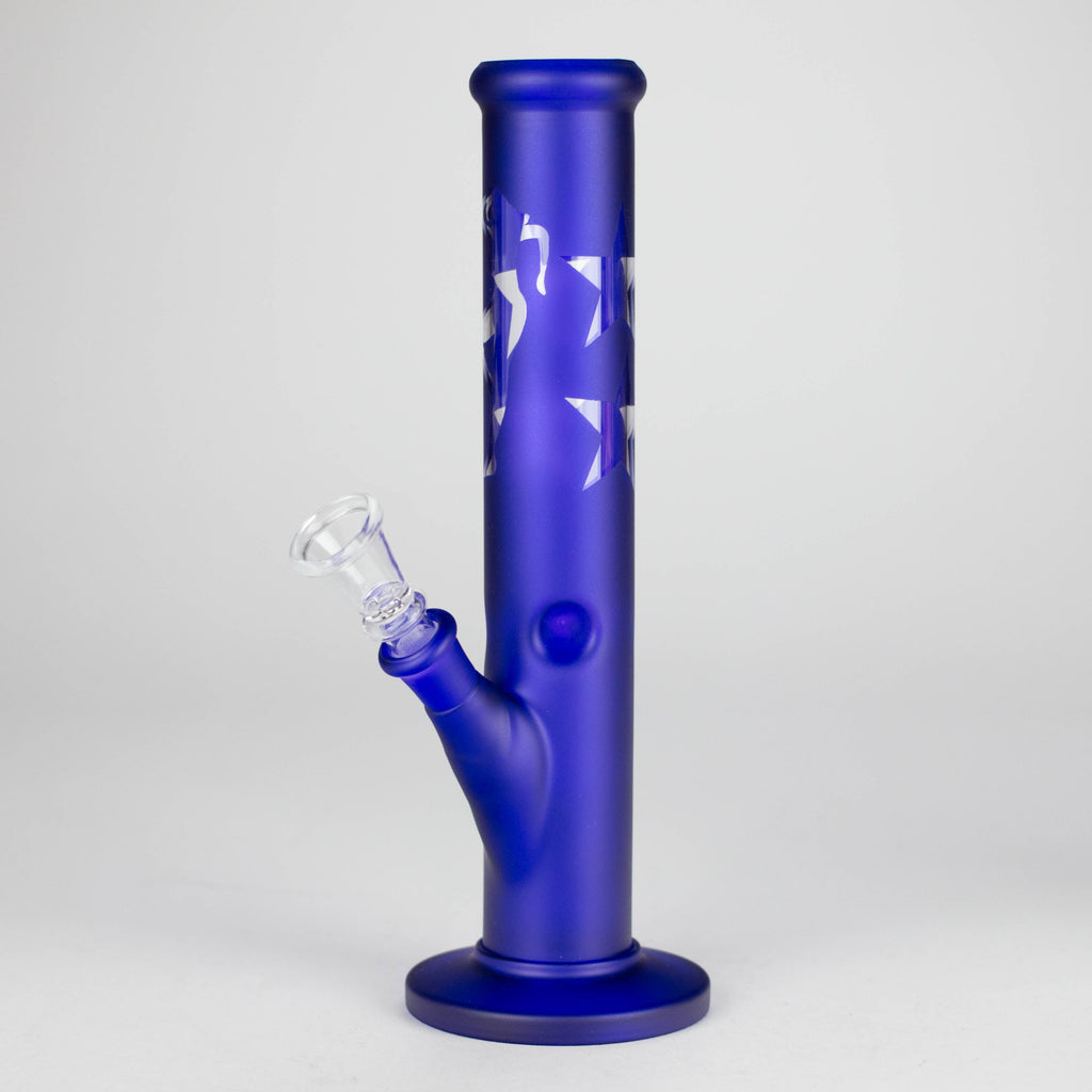 10" Straight Tube Water Pipe with Star Pattern | Durable Glass – Assorted Colors