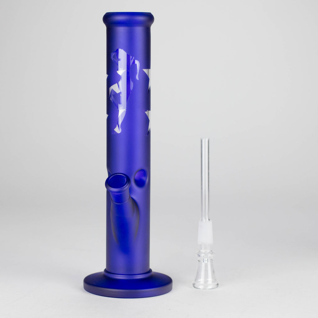 10" Straight Tube Water Pipe with Star Pattern | Durable Glass – Assorted Colors