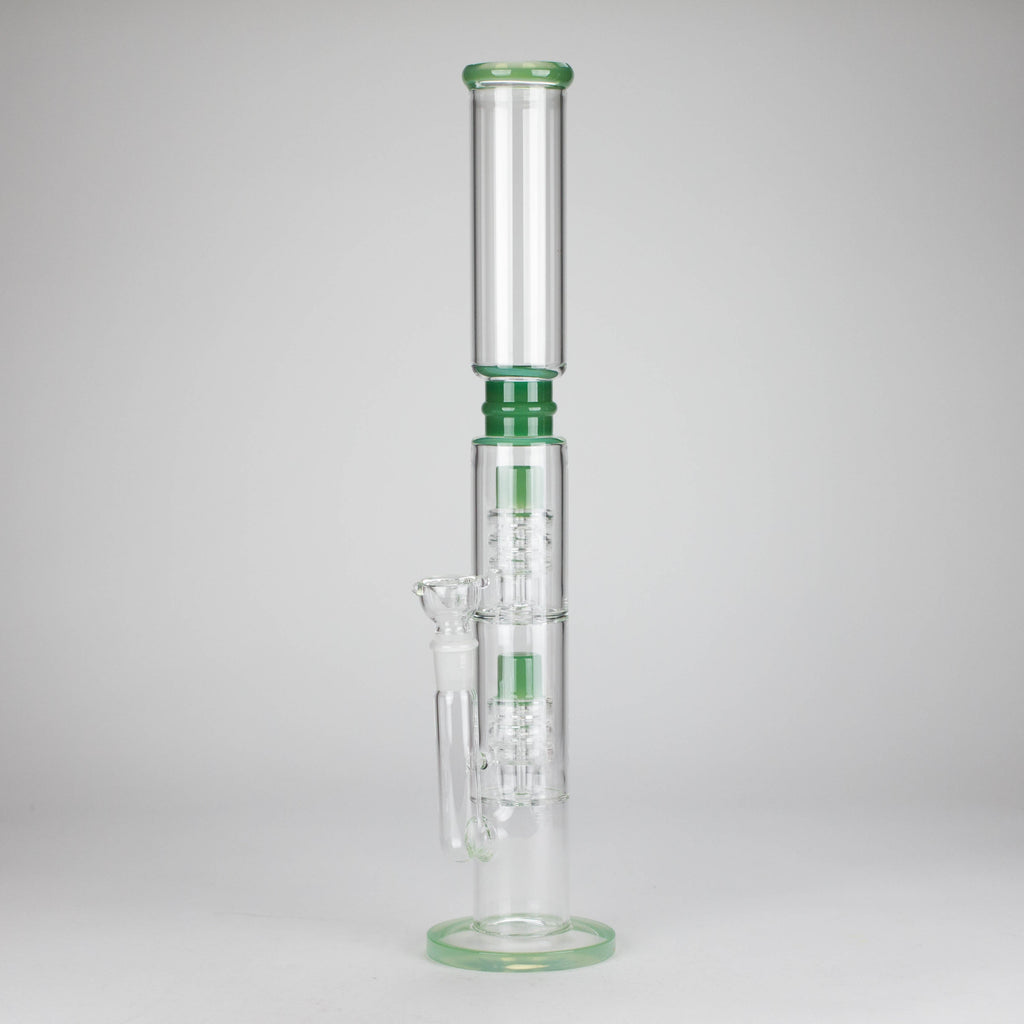 18" Straight Glass Water Pipe with Dual Percolator – Assorted Colors