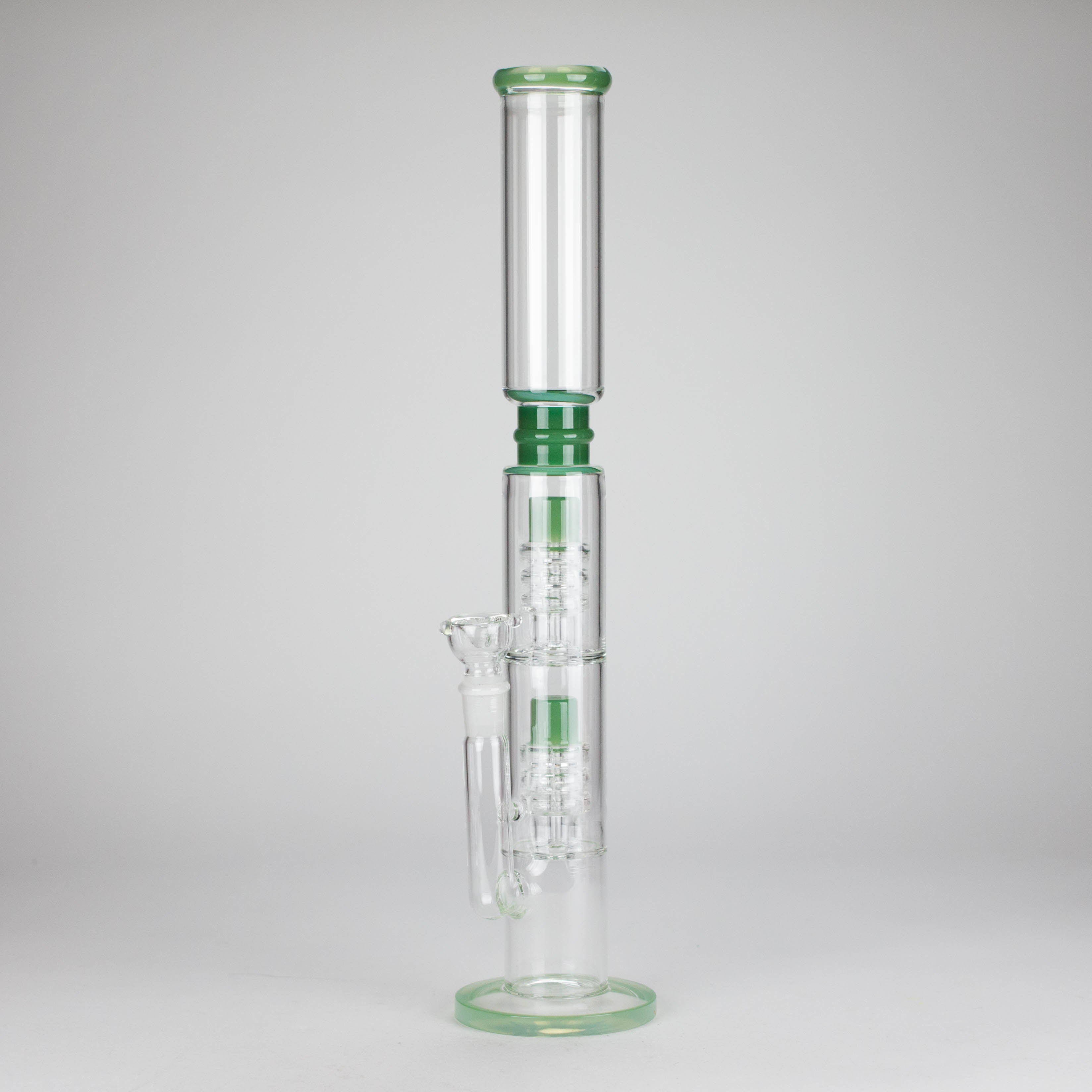 18" Straight Glass Water Pipe with Dual Percolator – Assorted Colors