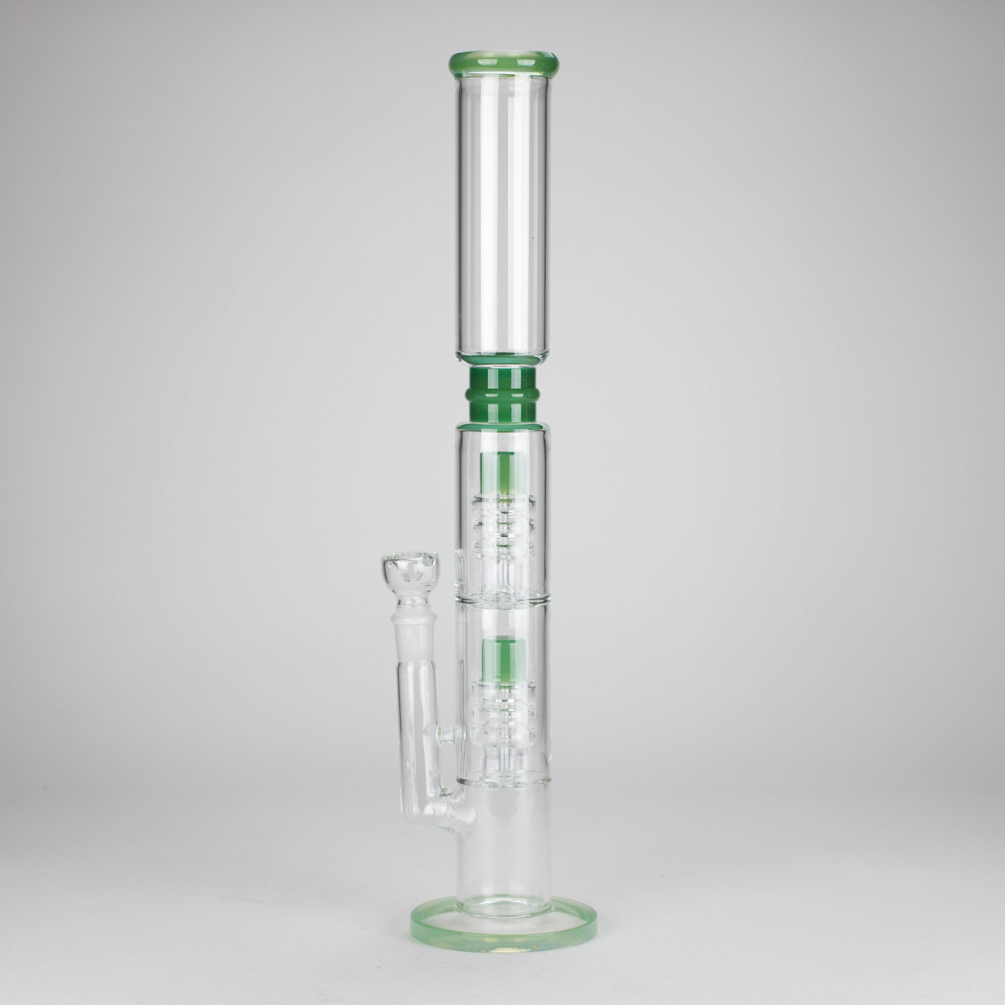 18" Straight Glass Water Pipe with Dual Percolator – Assorted Colors