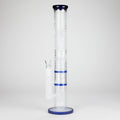 16.5" Straight Frosted Glass Bong with Dual Honeycomb Diffuser – Stemless Design