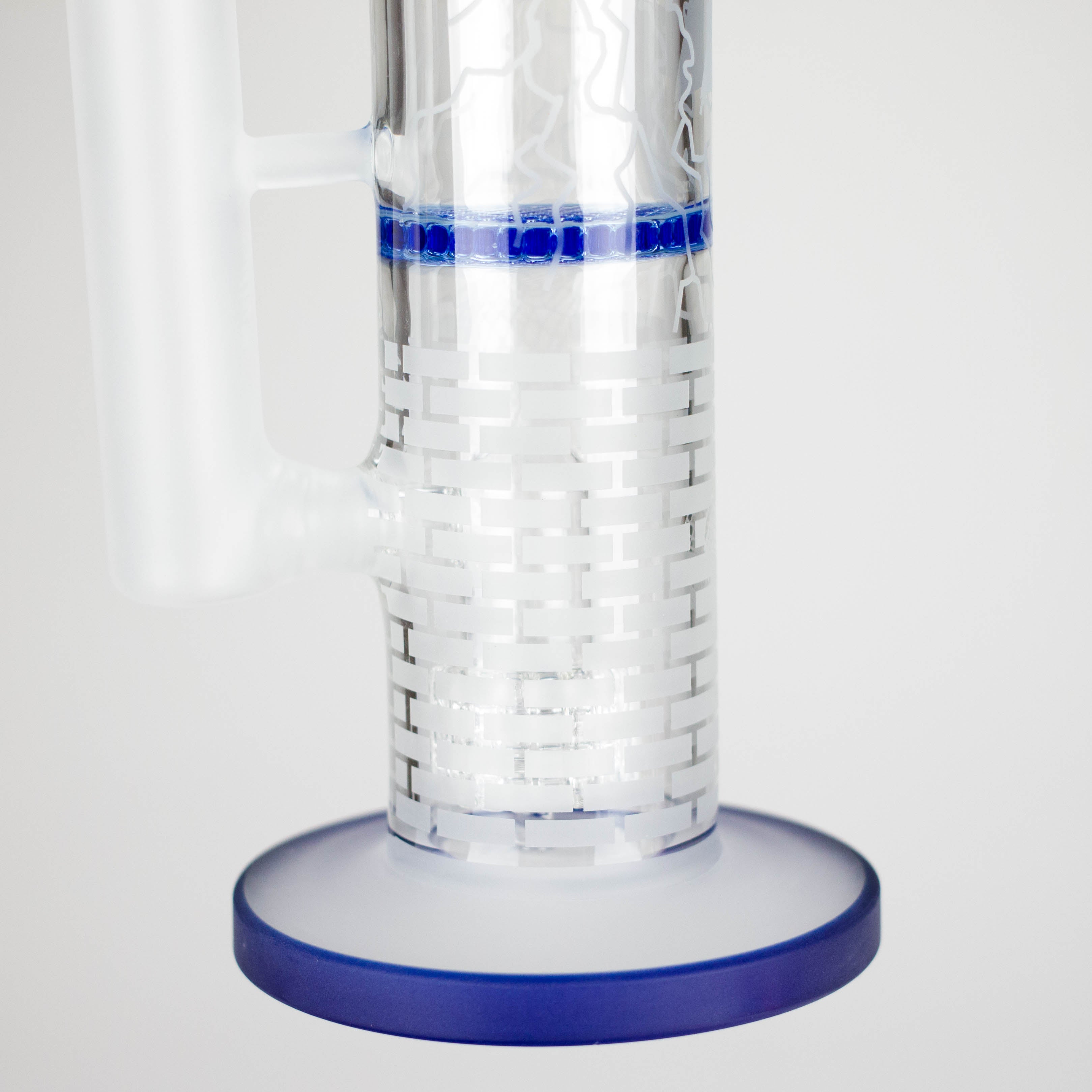 16.5" Straight Frosted Glass Bong with Dual Honeycomb Diffuser – Stemless Design
