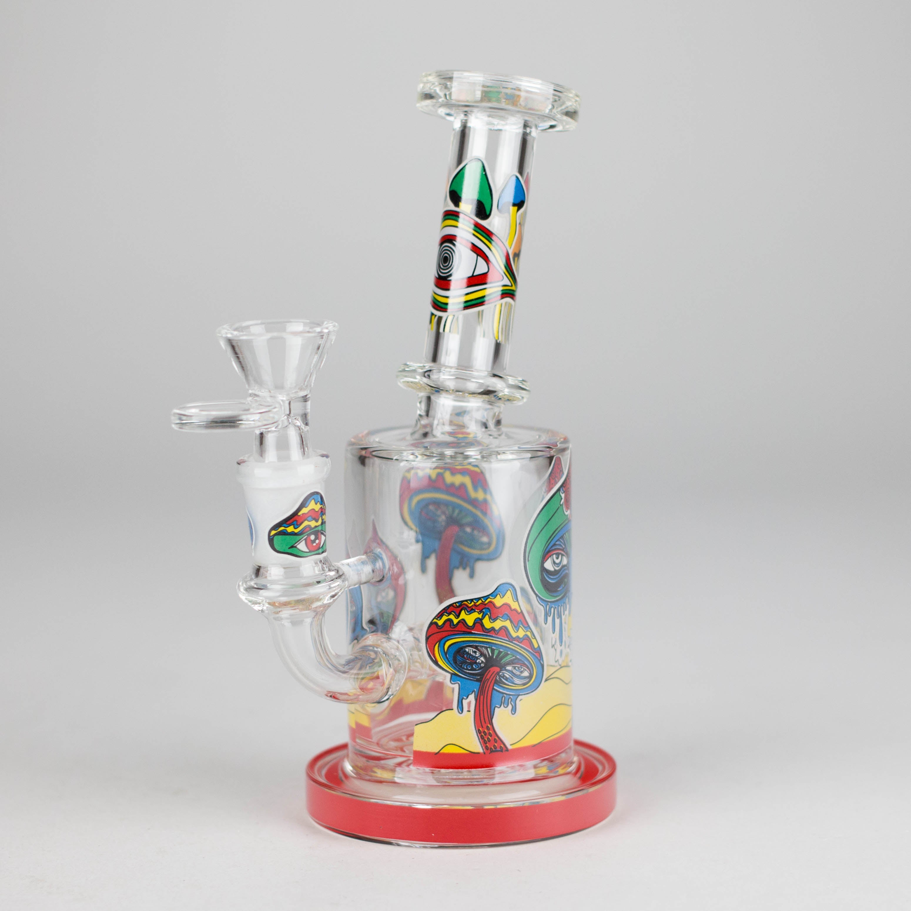 7" Magic Mushroom Glass Bong with Perc – Glow-in-the-Dark