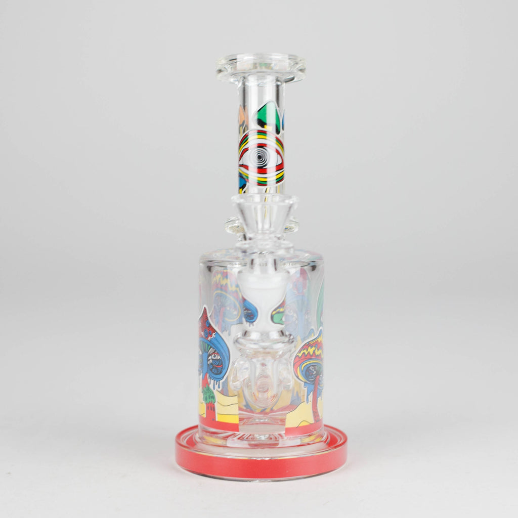 7" Magic Mushroom Glass Bong with Perc – Glow-in-the-Dark