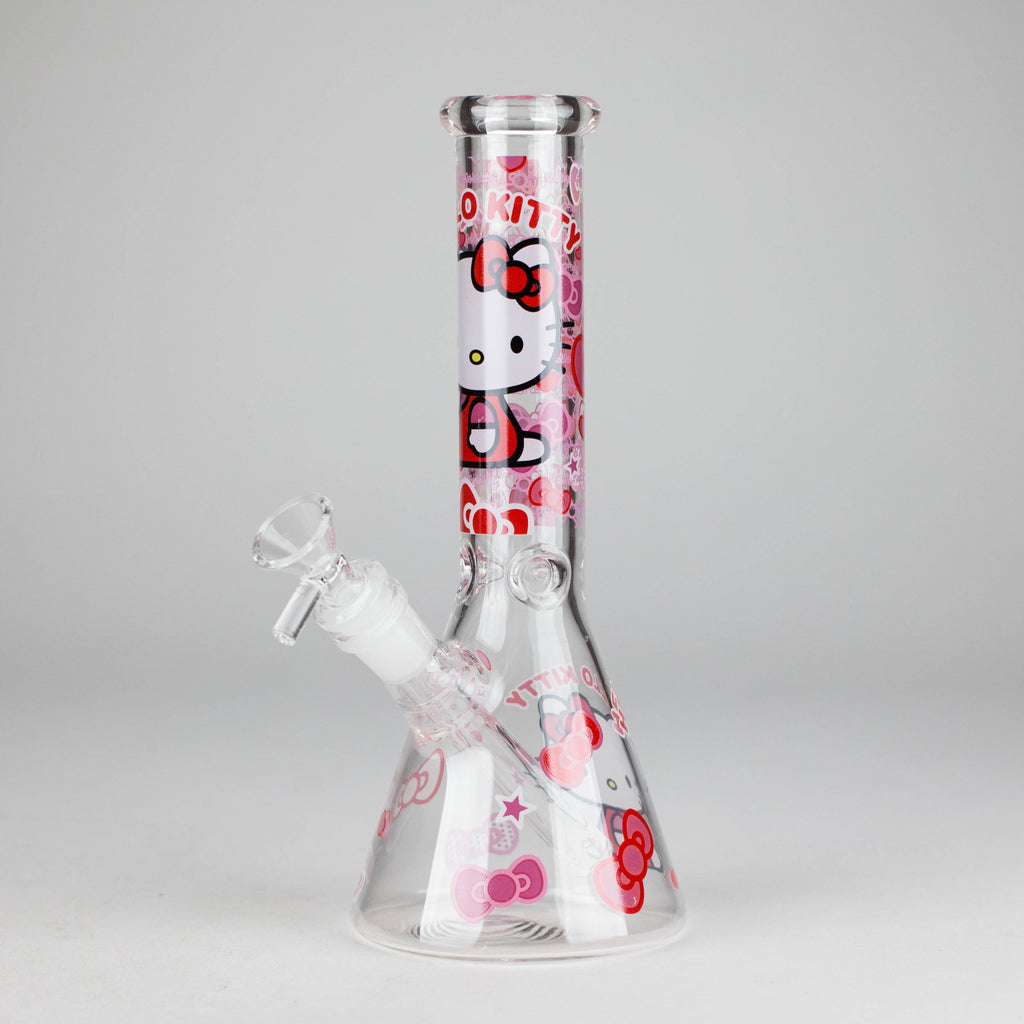 Z10" 5mm Glass Beaker Bong With Kitty Design