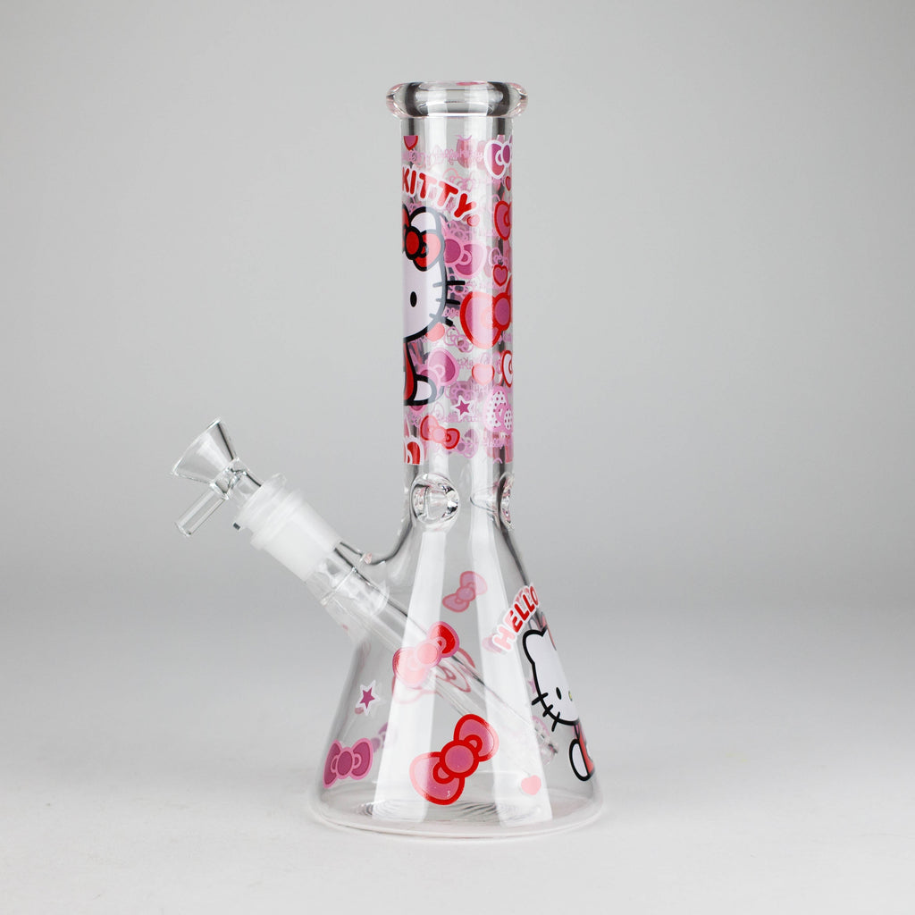 Z10" 5mm Glass Beaker Bong With Kitty Design