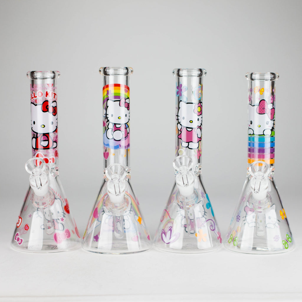 Z10" 5mm Glass Beaker Bong With Kitty Design