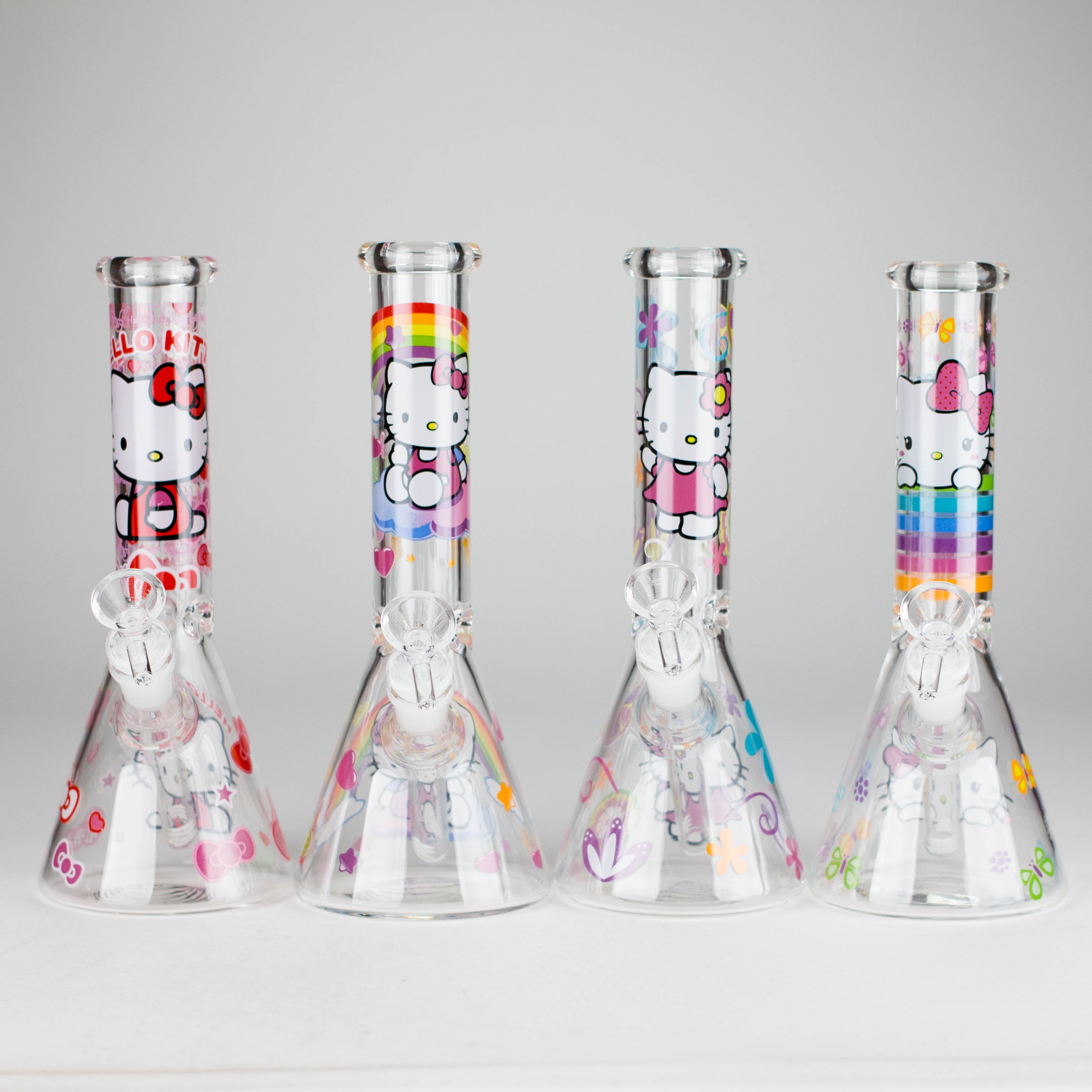 Z10" 5mm Glass Beaker Bong With Kitty Design