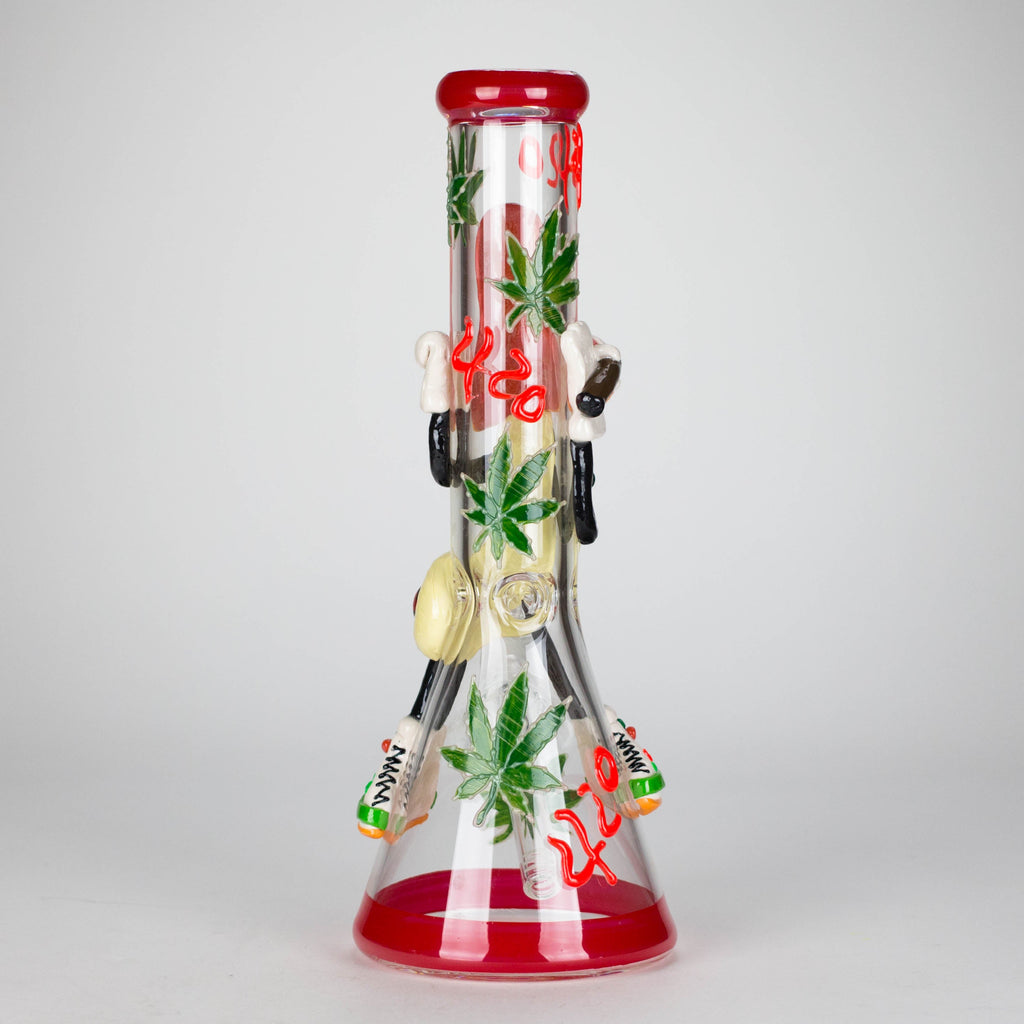 13" Shroomed Out Glow in the dark Glass Bong