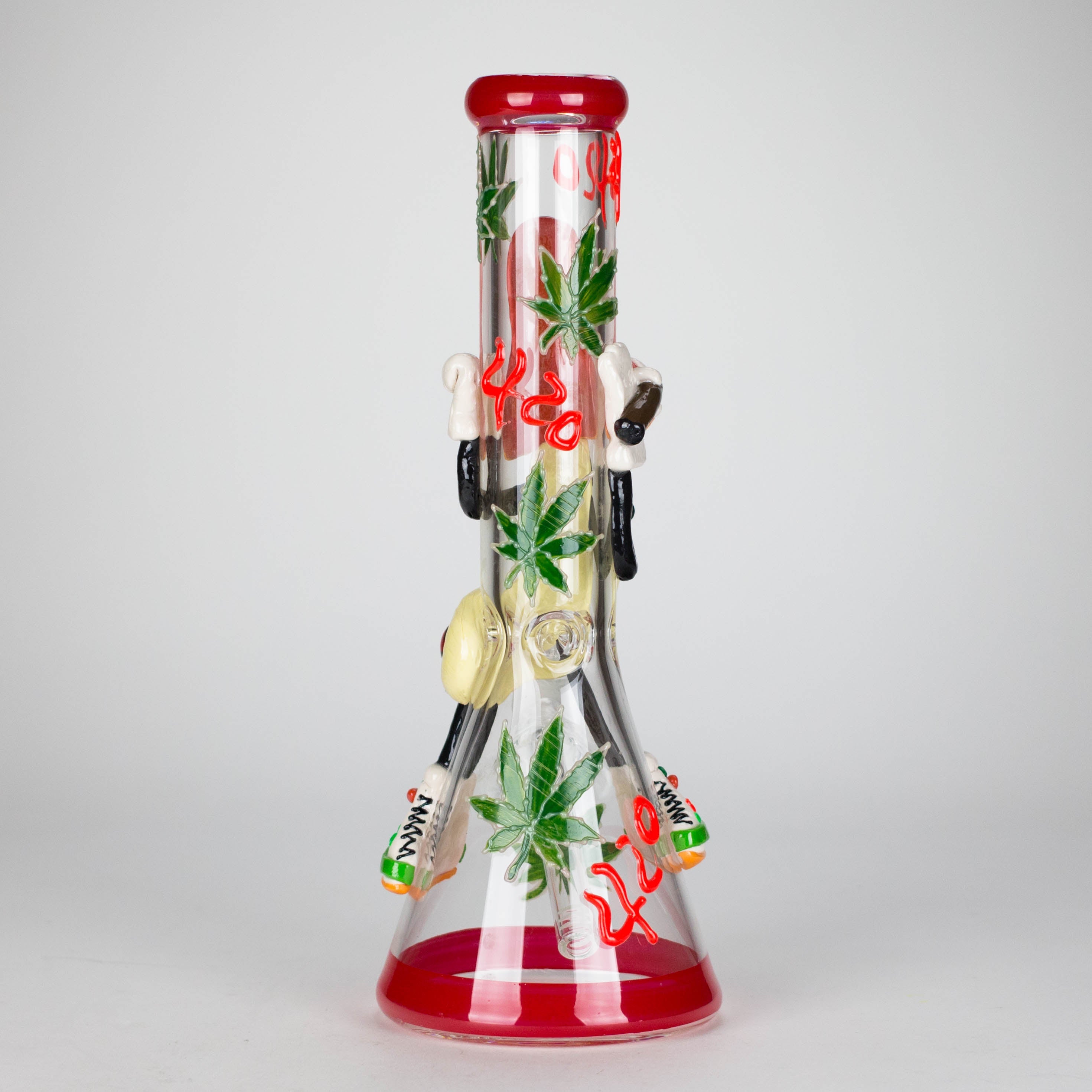 13" Shroomed Out Glow in the dark Glass Bong
