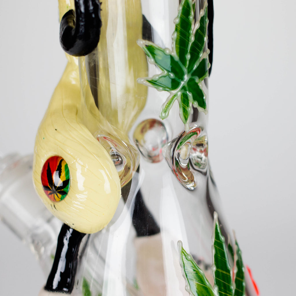 13" Shroomed Out Glow in the dark Glass Bong