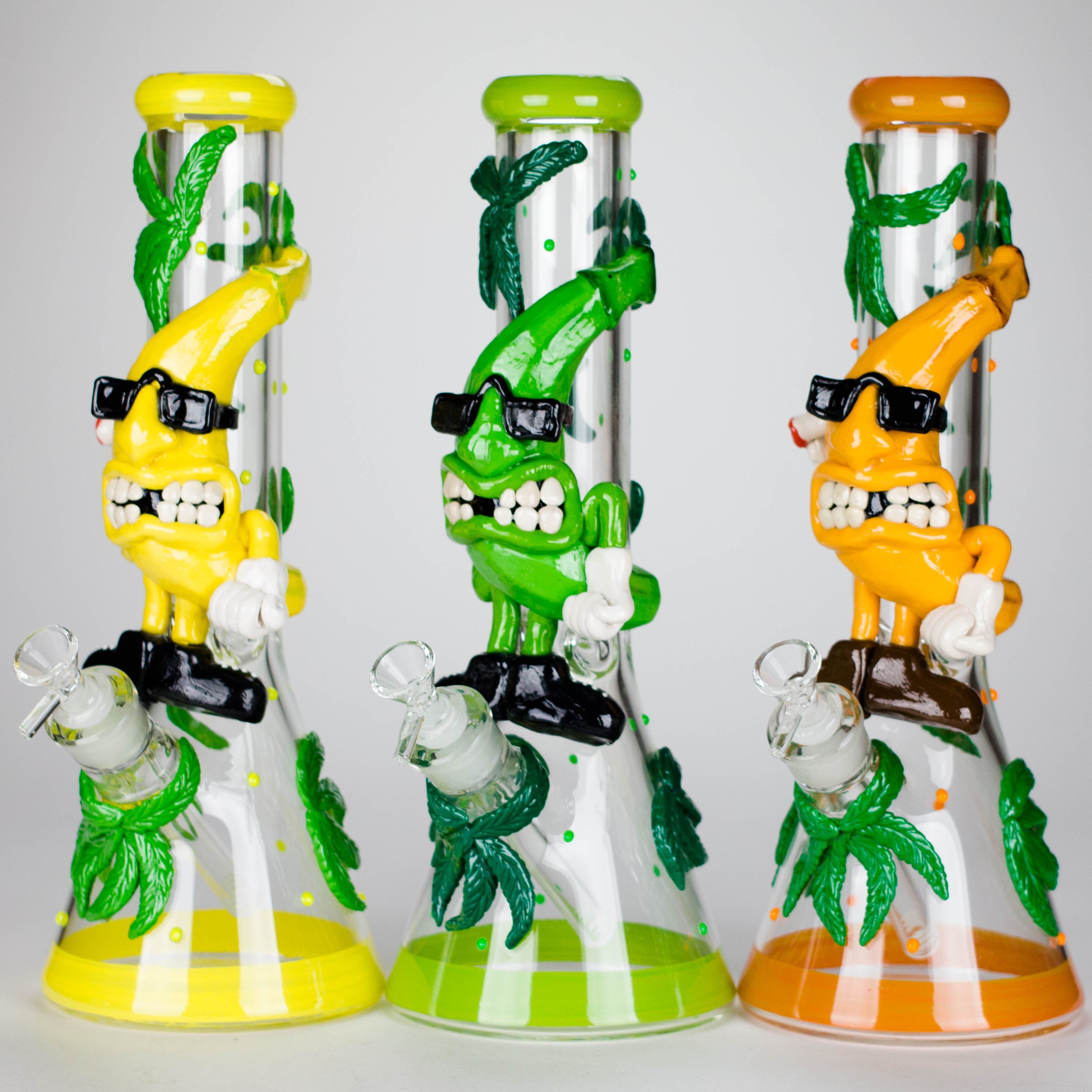 13" Bananabudz Glow in the dark Glass Bong