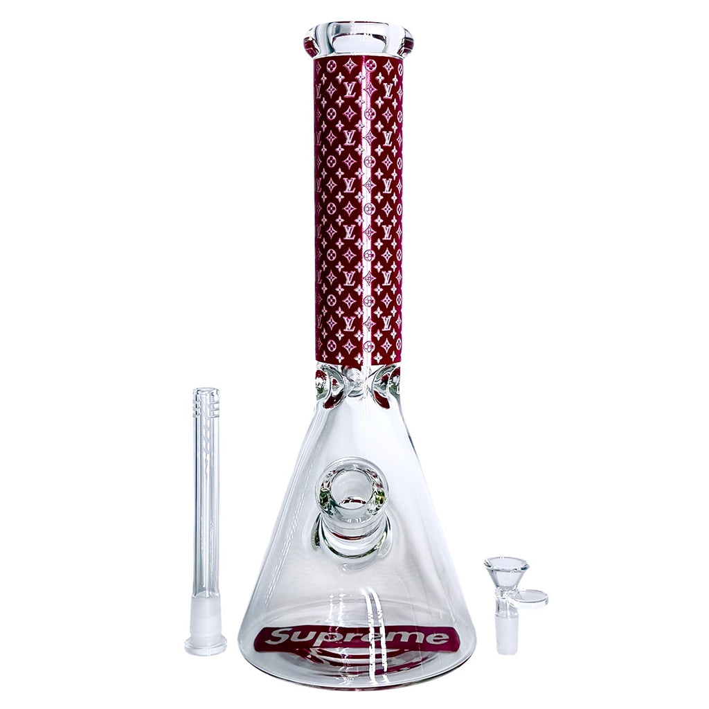 14" Stylish Glow-in-the-Dark Glass Bong – 7mm Thick