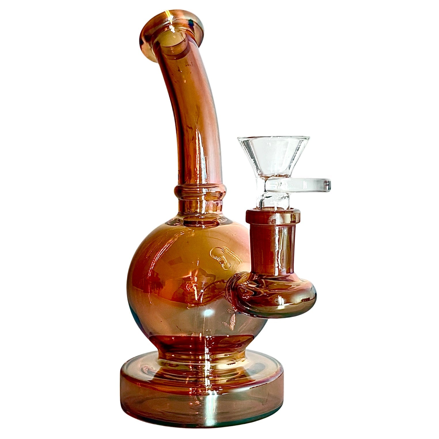 Fortune | 6-3/4" Ball Shape Electroplate Glass Bong – Compact & Stemless