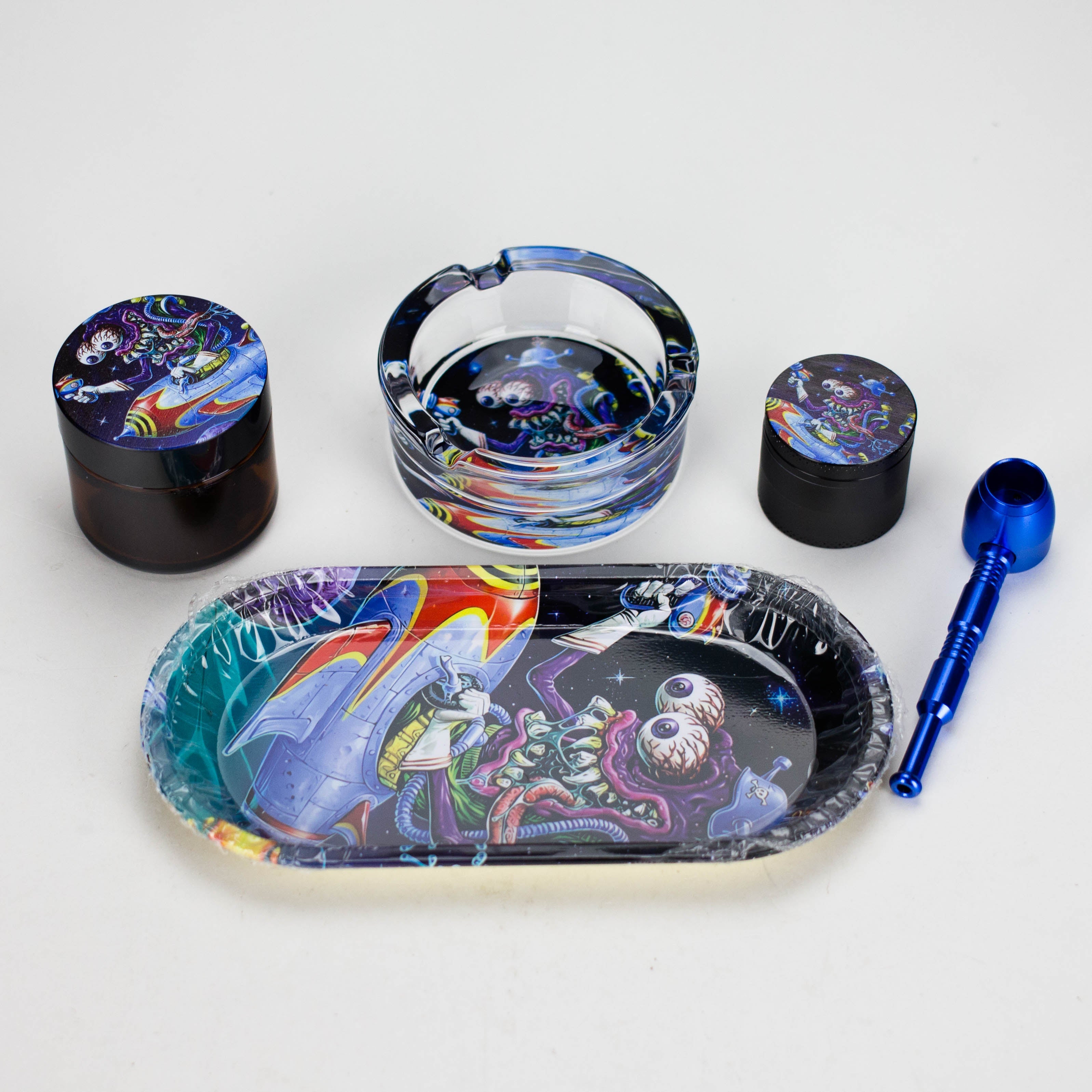 5-in-1 Metal Pipe Smoke Set – Cartoon Design