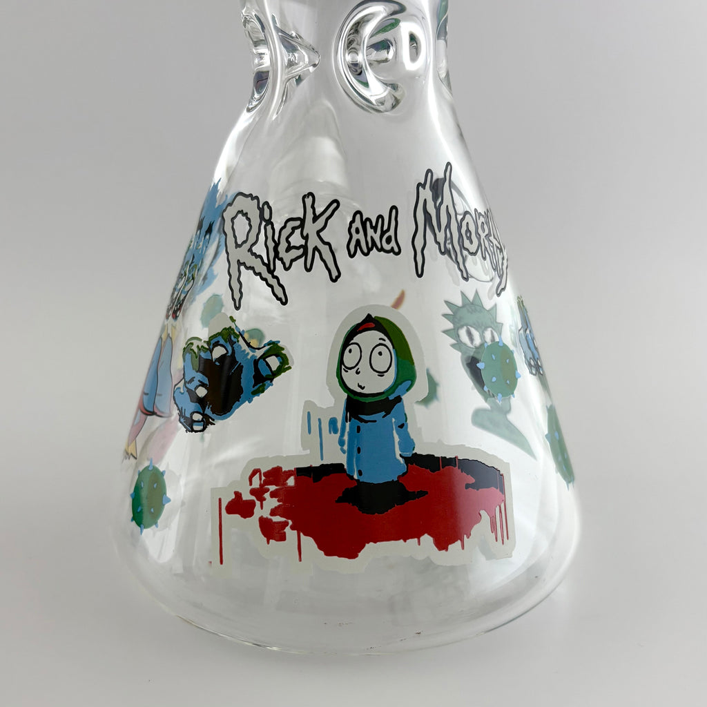 14" Glow in the Dark Cartoon Beaker Bong – 7mm Thick Borosilicate Glass
