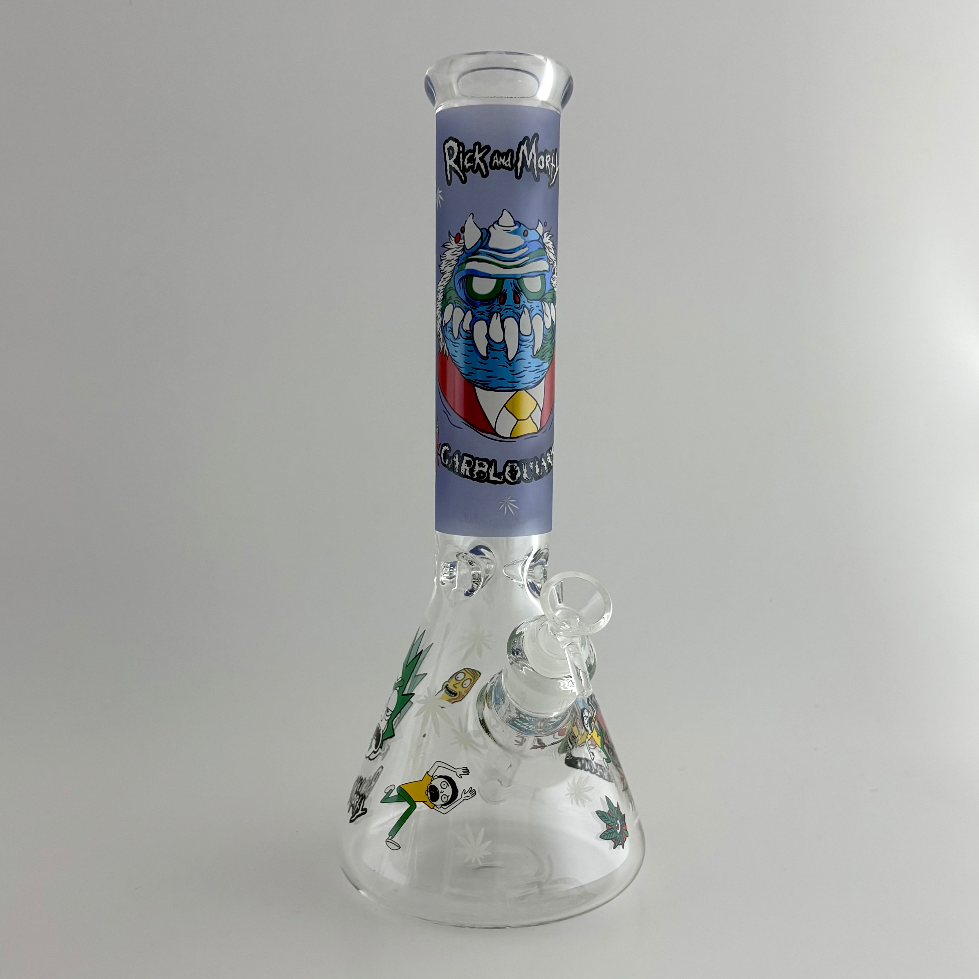 14" Glow in the Dark Cartoon Beaker Bong – 7mm Thick Borosilicate Glass