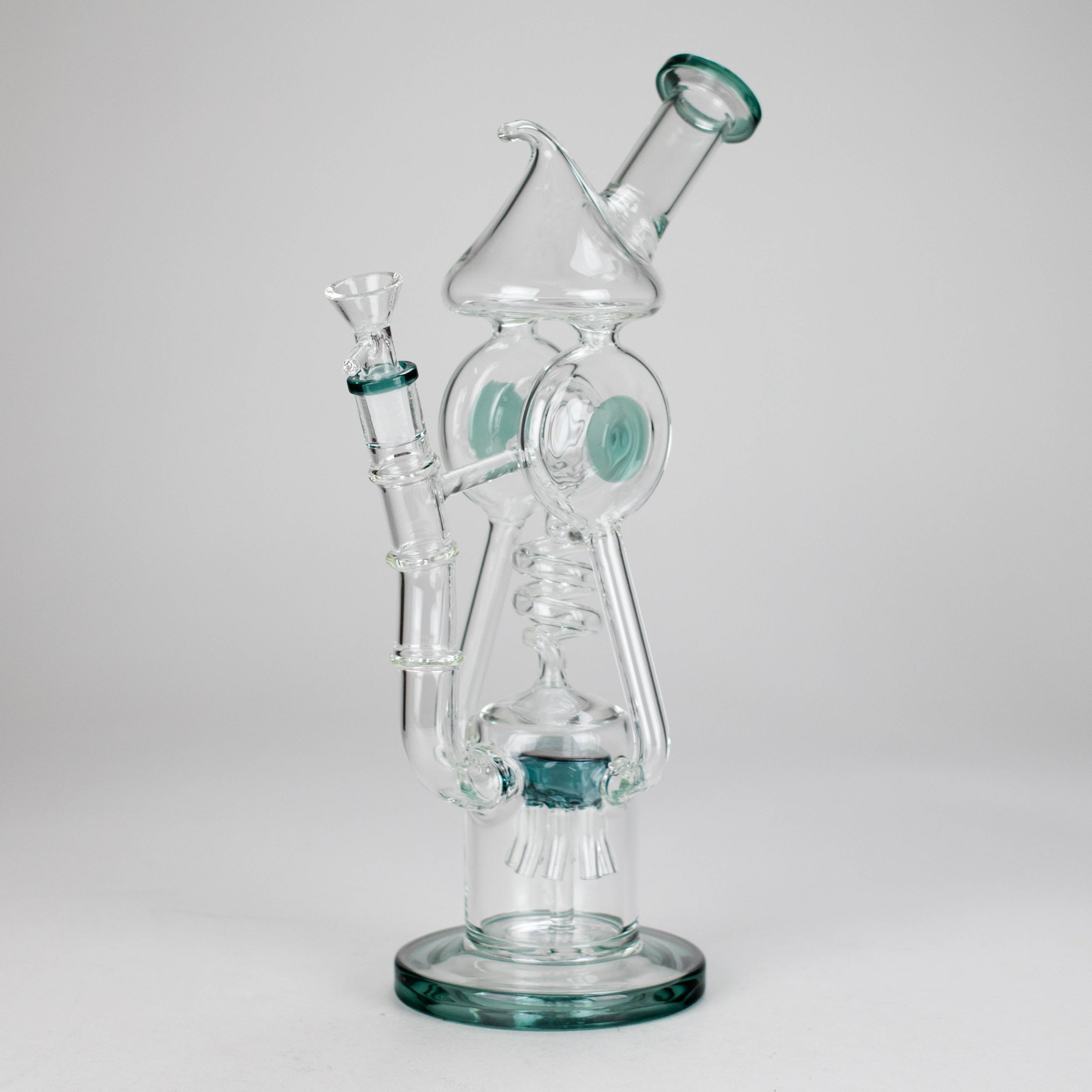 12″ Recycler Glass Bong – 5MM Thick Borosilicate with Coil Tube Design [C1575]