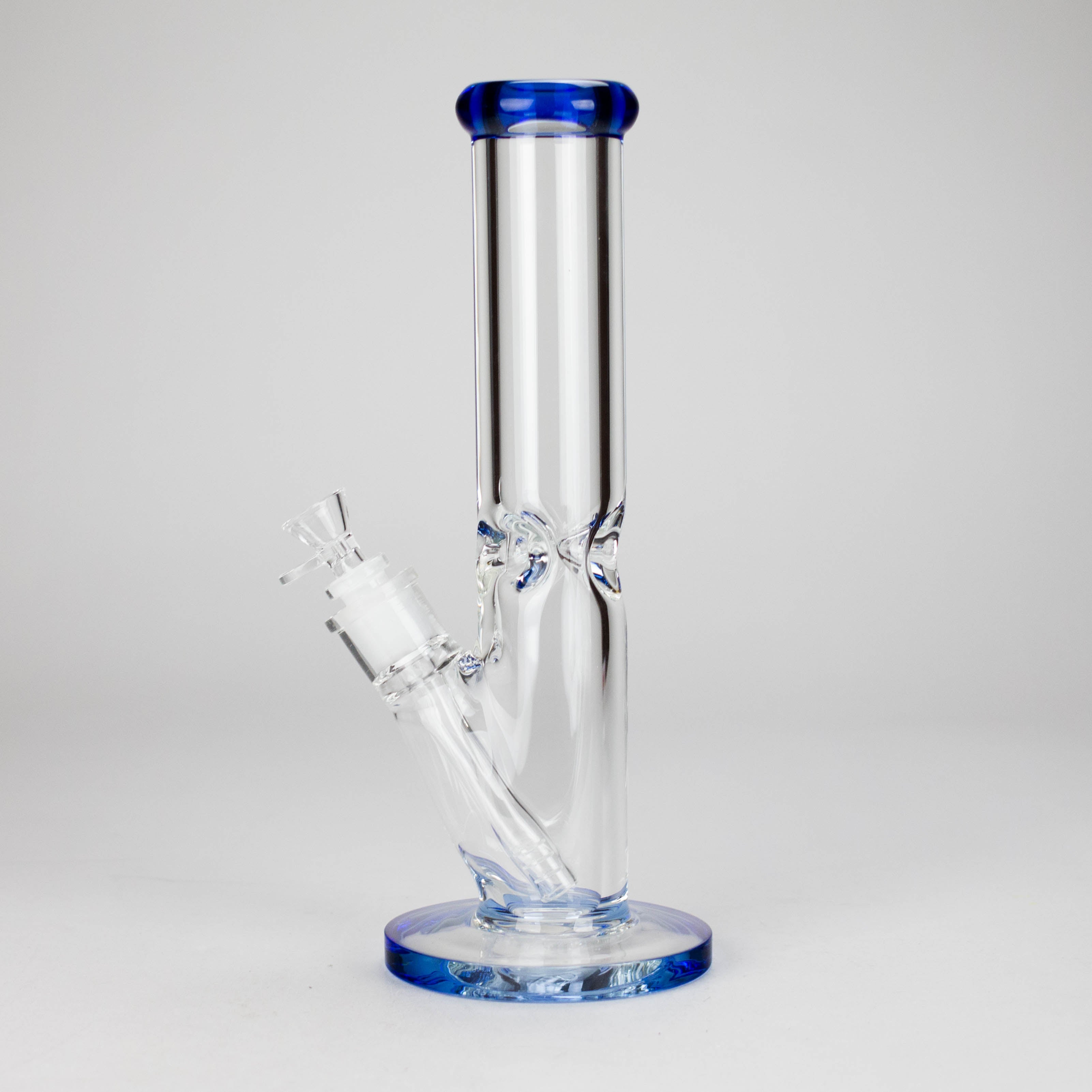 12″ 9mm Colored Accented Straight Tube Glass Bong (C1548)