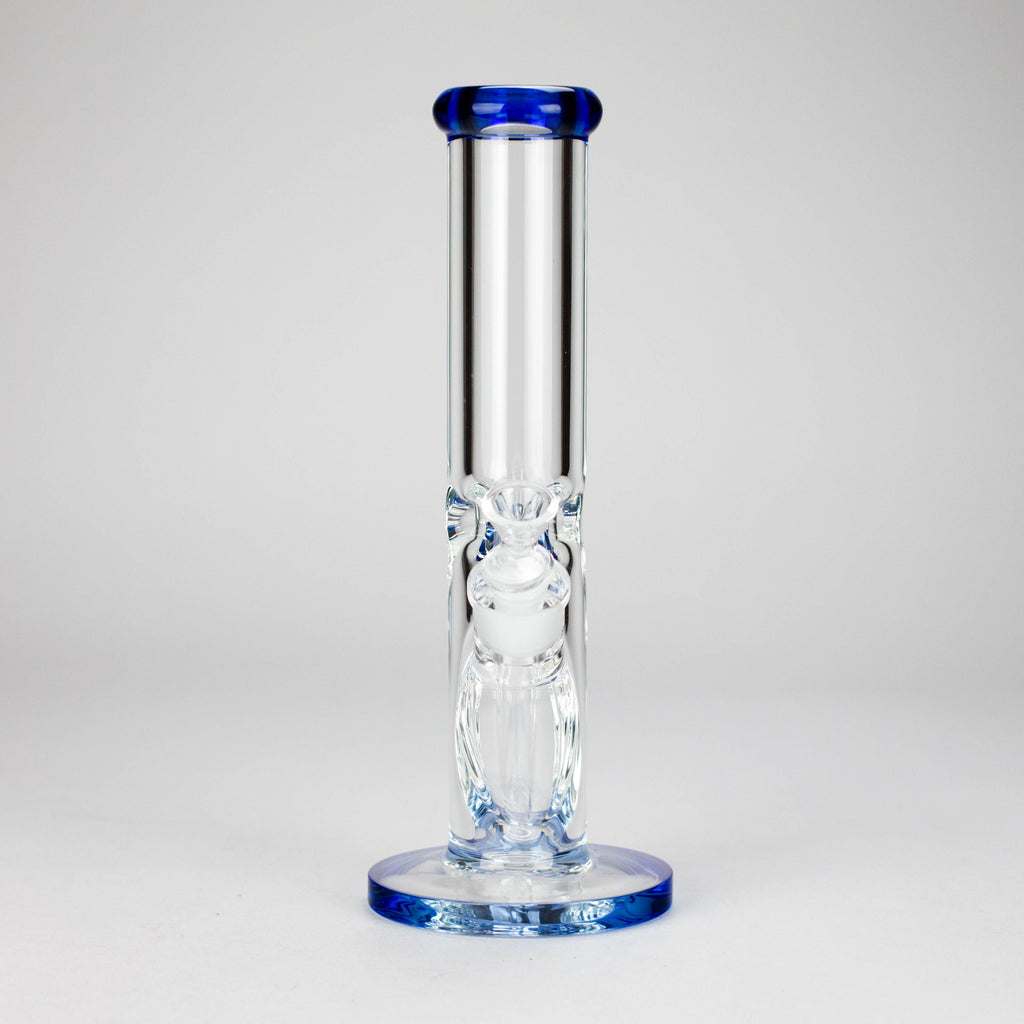 12″ 9mm Colored Accented Straight Tube Glass Bong (C1548)