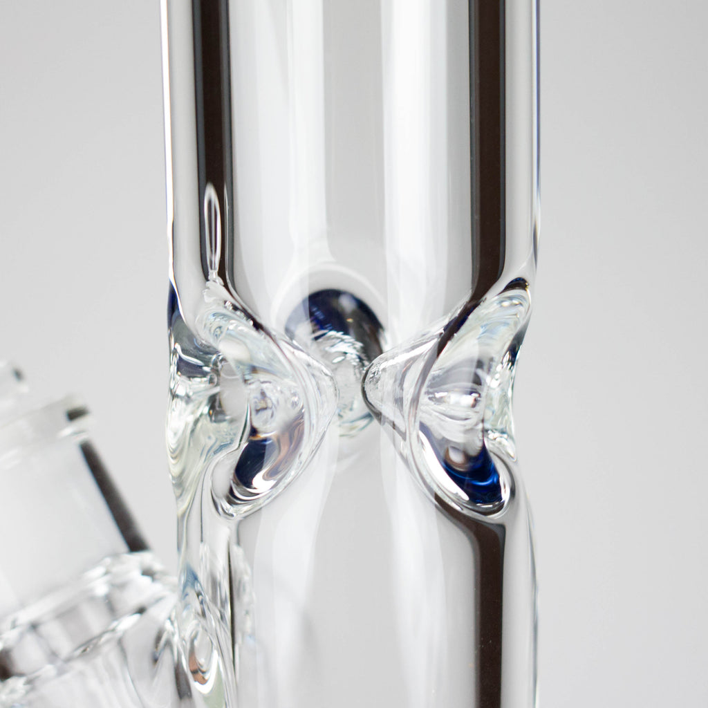 12″ 9mm Colored Accented Straight Tube Glass Bong (C1548)
