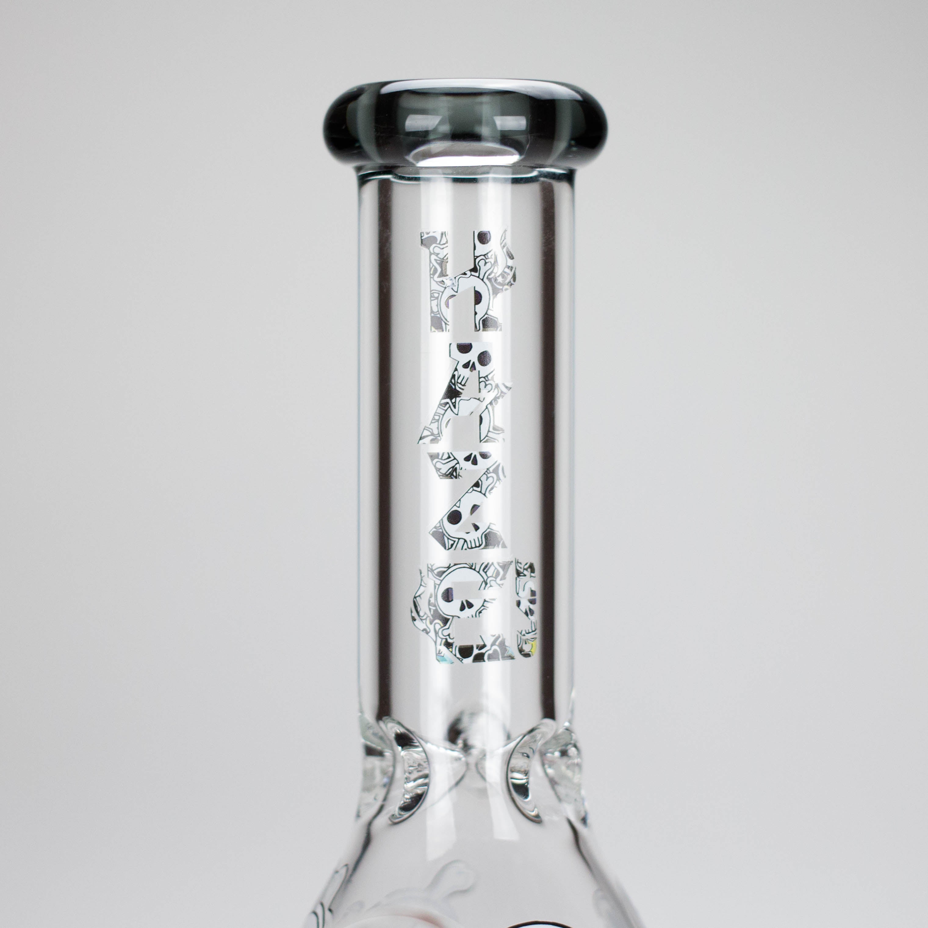 Haze | 9″ Skulls Bubble Glass Bong – Charcoal Black (Mini-P)