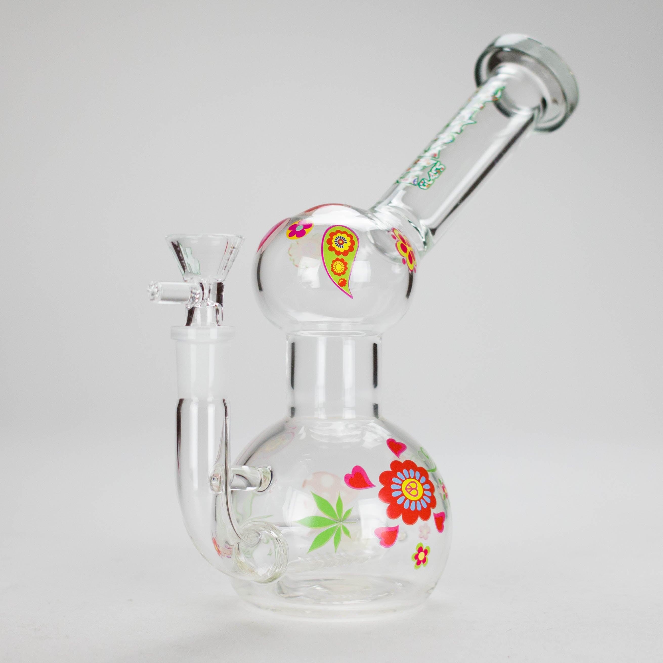 Haze | 4″ Mini Flower Bubble Glass Bong – Charcoal Black (Mini-F)