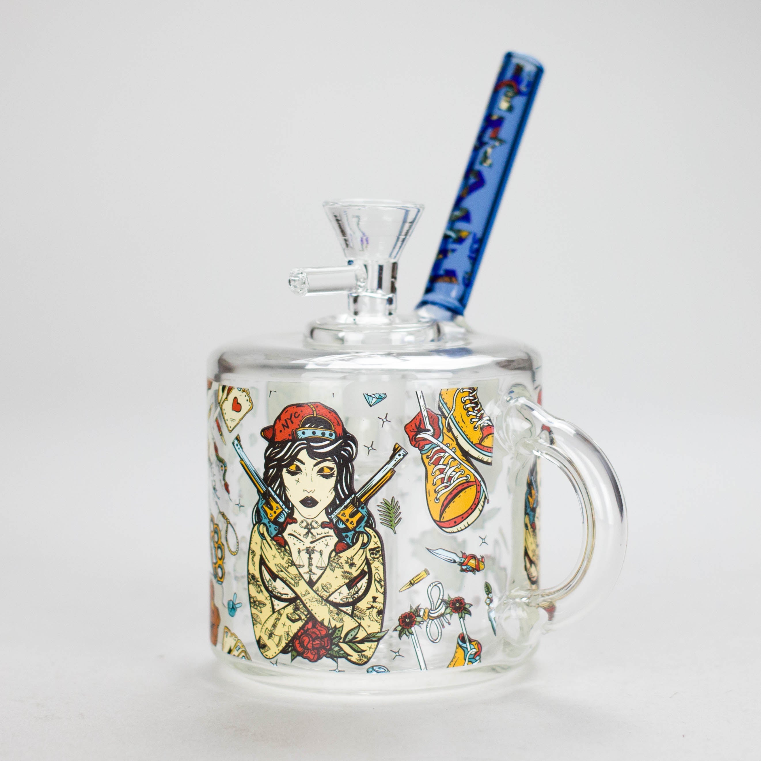 Haze | 6″ Coffee Mug Mini Bubbler – Blue (Mini-G)