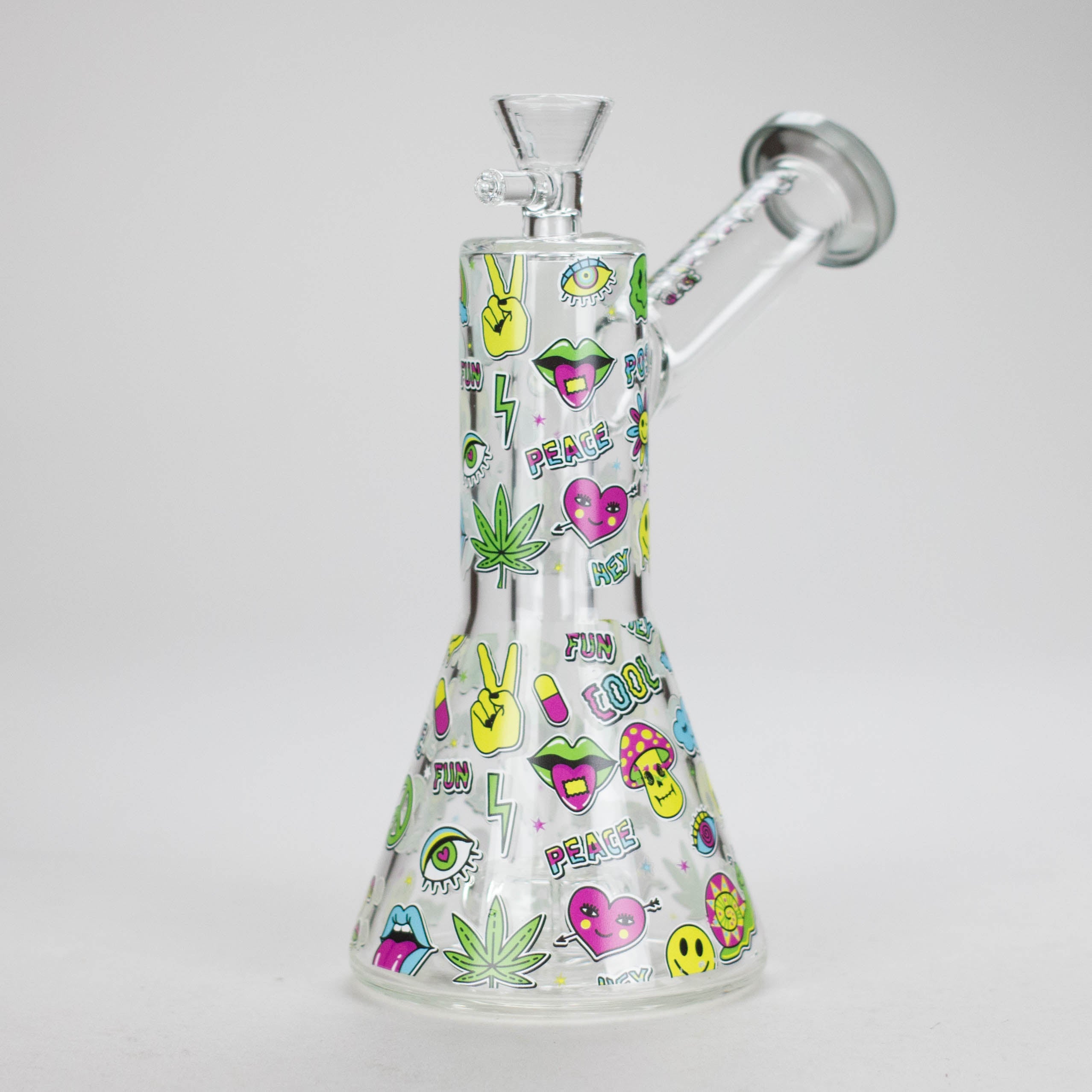 Haze | 7″ Skull Glass Bubbler – Charcoal Black (Mini-H)