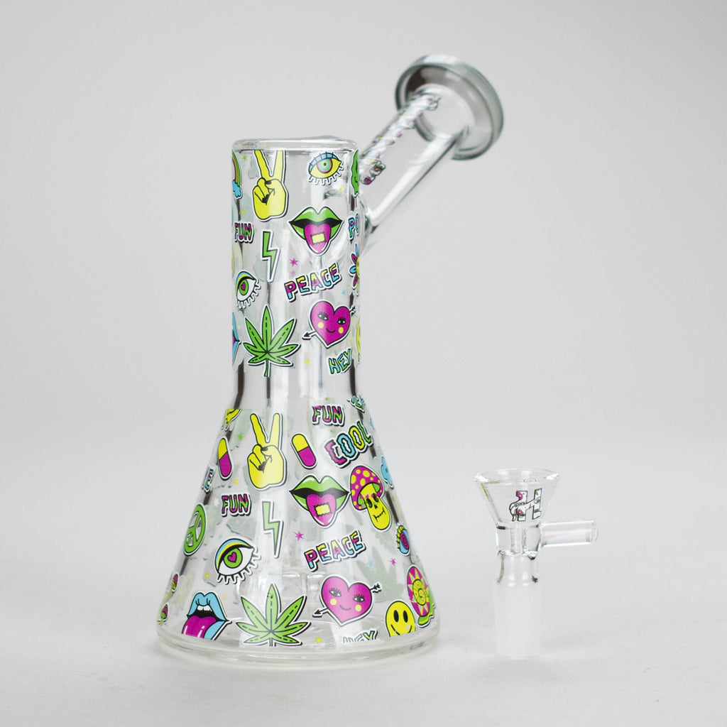 Haze | 7″ Skull Glass Bubbler – Charcoal Black (Mini-H)