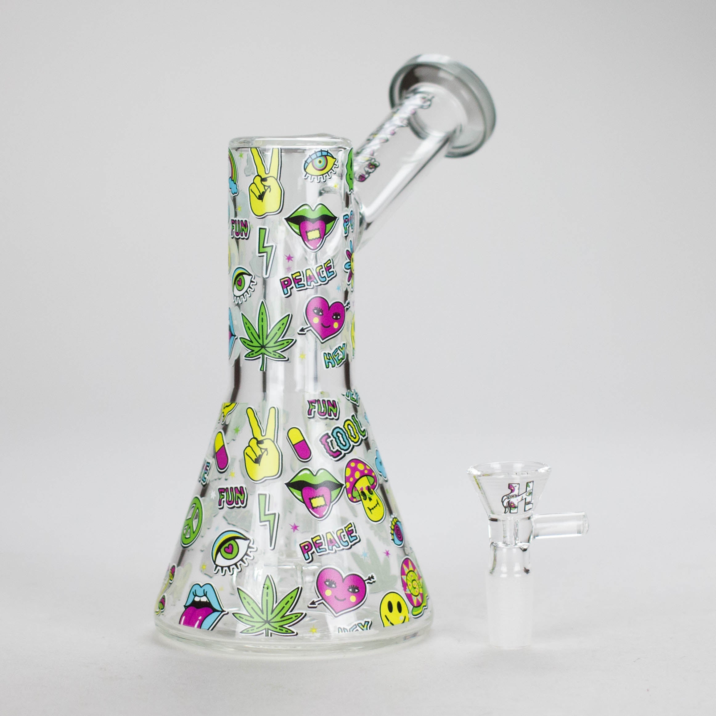 Haze | 7″ Skull Glass Bubbler – Charcoal Black (Mini-H)