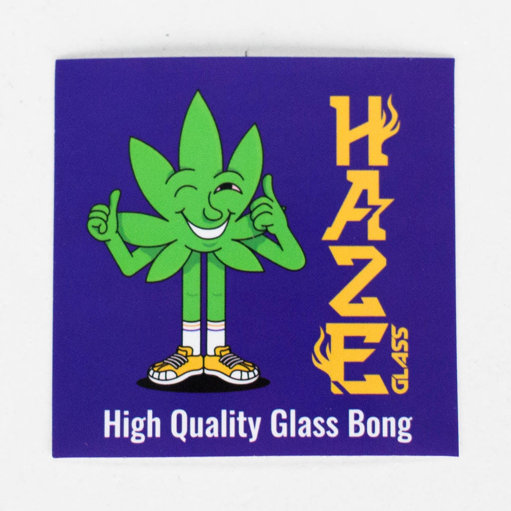 Haze | 9″ Leaves Dome Beaker Glass Bong – White (Mini-O)