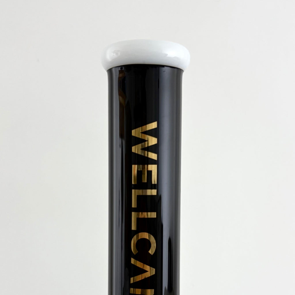 Wellcann | 14" Thickened Base Geometric Gold Beaker Glass Bong