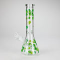 10" Lucky Clover Glass Beaker Bong – 14mm Bowl Joint