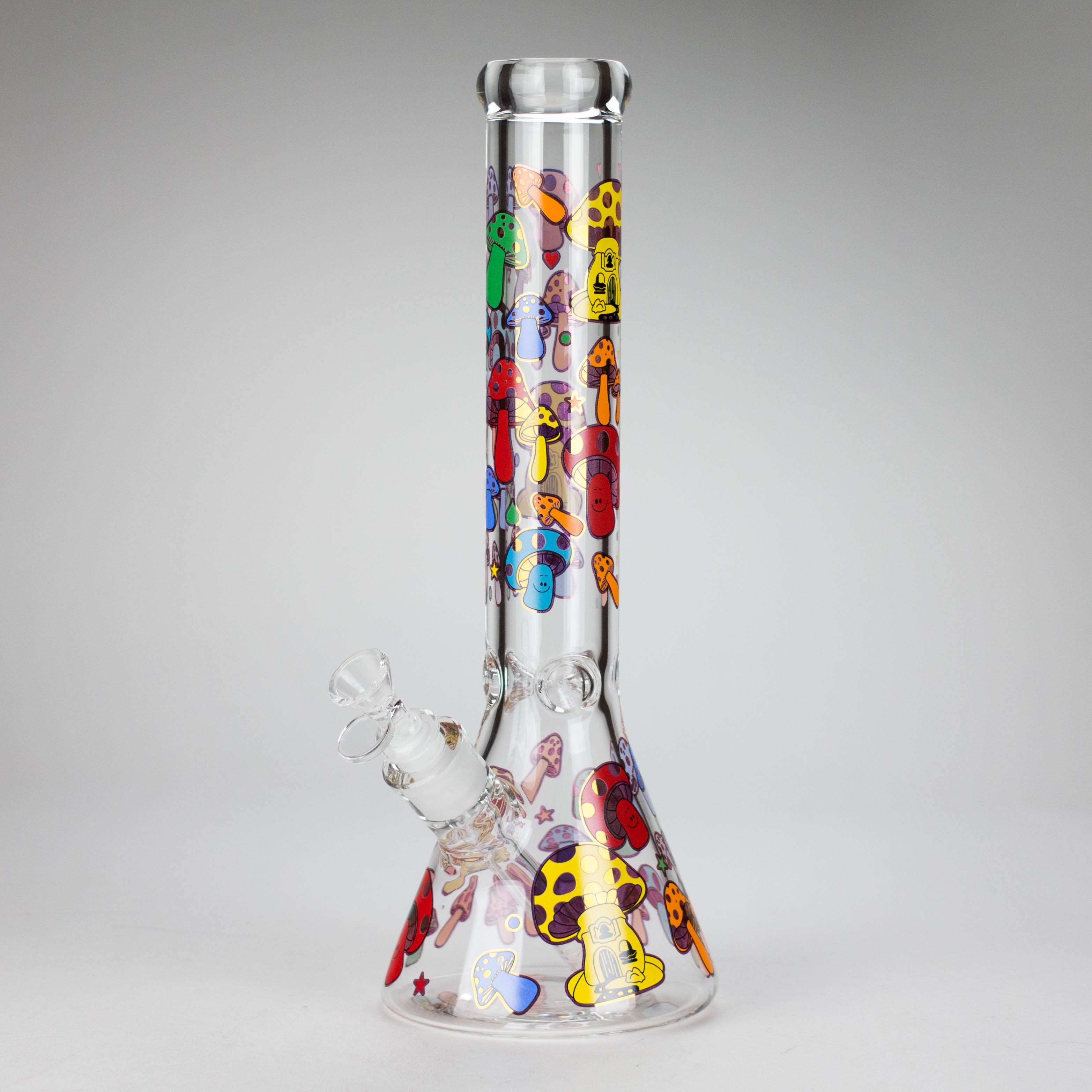 Z14" Mushroom Design Glass Bong – 7mm Thick with Ice Catcher