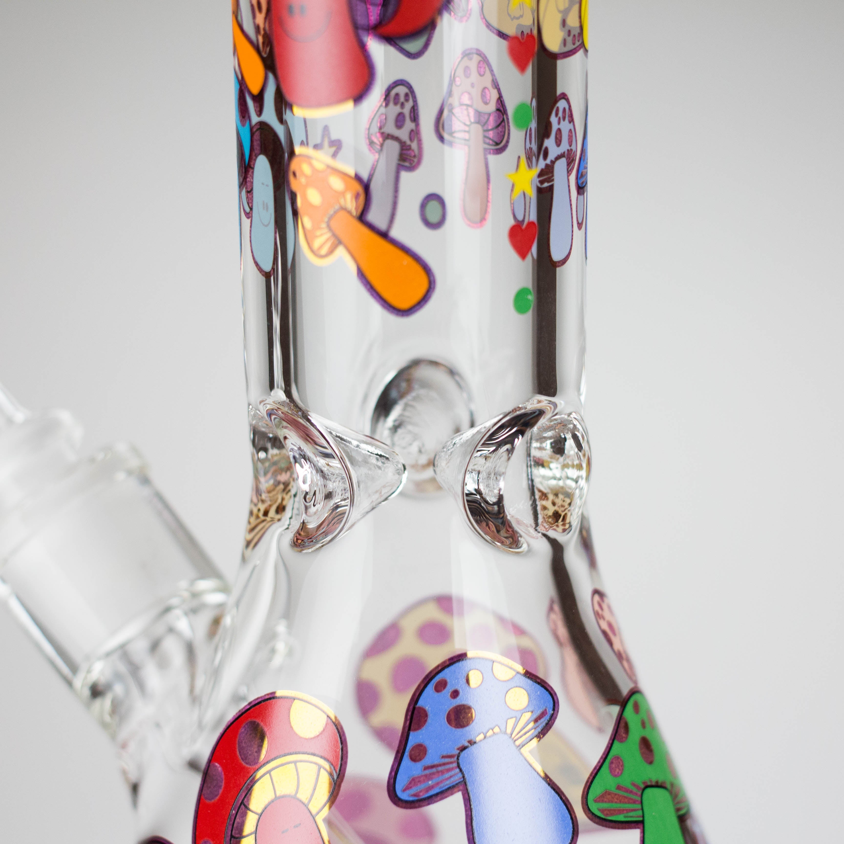 Z14" Mushroom Design Glass Bong – 7mm Thick with Ice Catcher