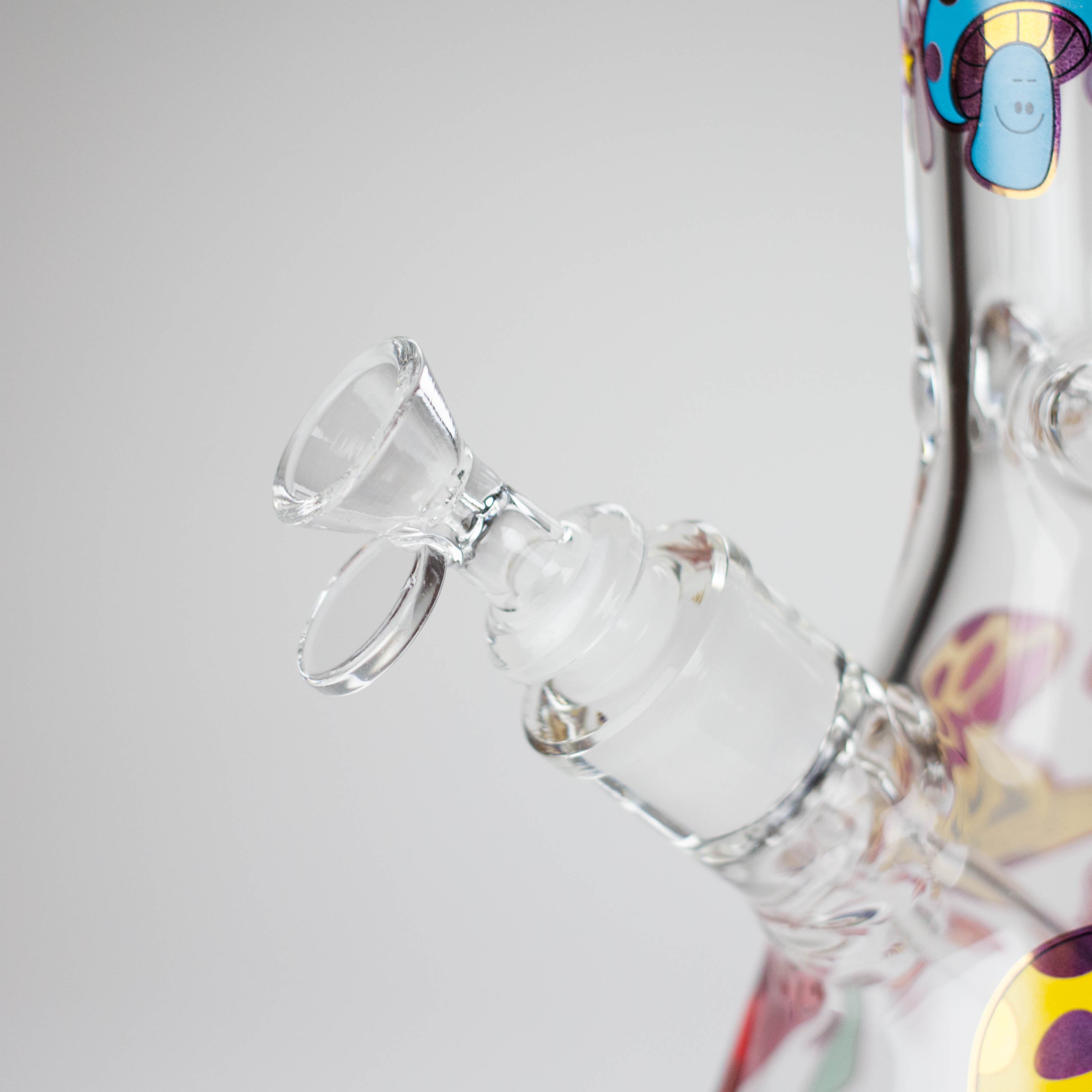 Z14" Mushroom Design Glass Bong – 7mm Thick with Ice Catcher