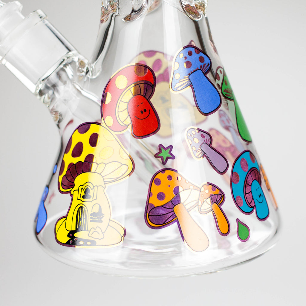 Z14" Mushroom Design Glass Bong – 7mm Thick with Ice Catcher