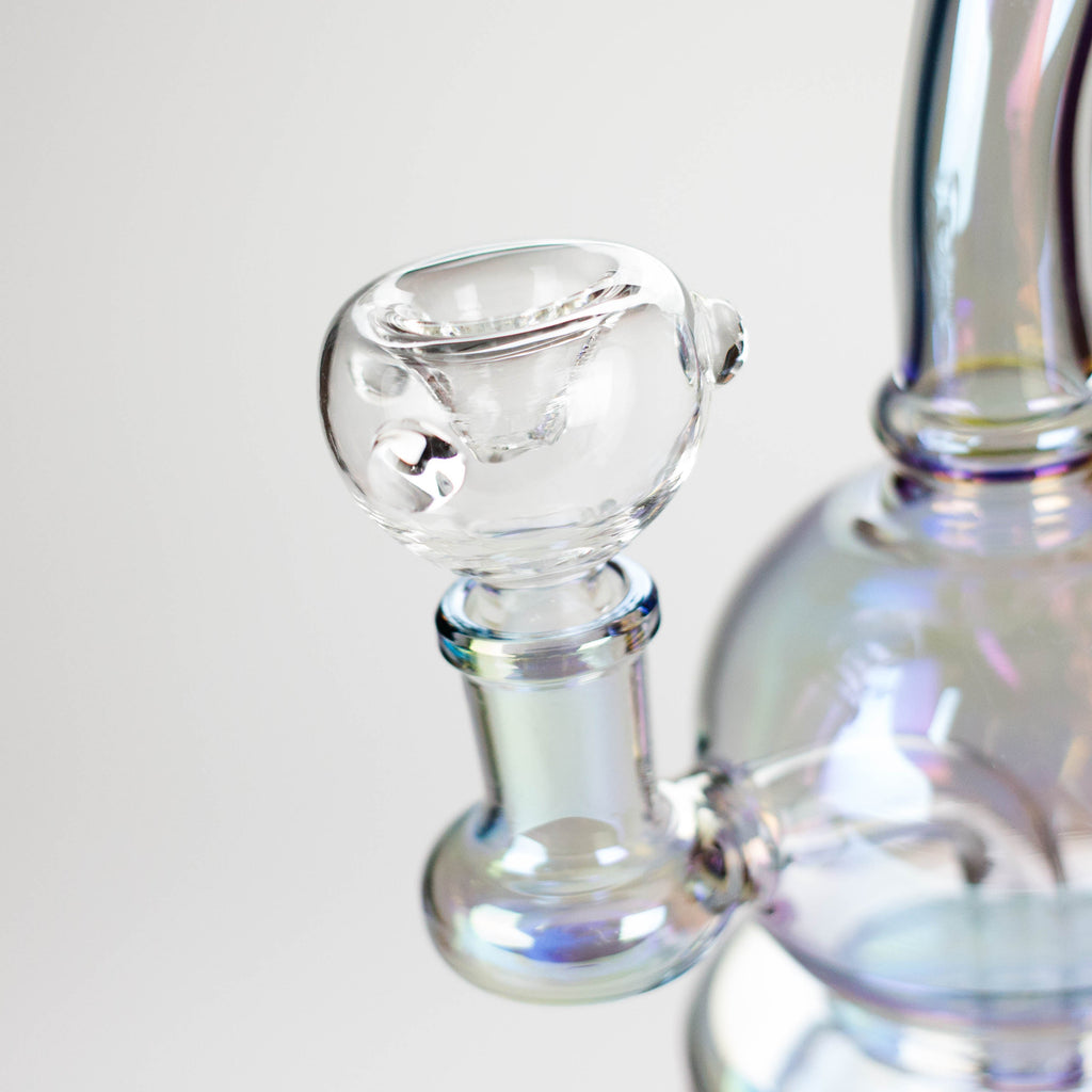 7" Solid Color Electroplate Glass Bong – 14mm Bowl Joint