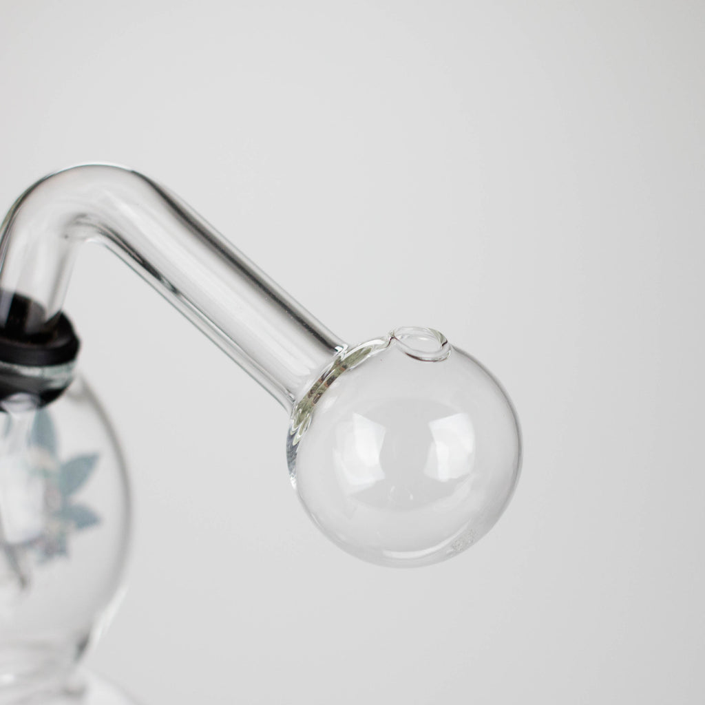 6" Flat Mush Mix Sticker Glass Oil Burner Pipe – Unique Double Bubble Design