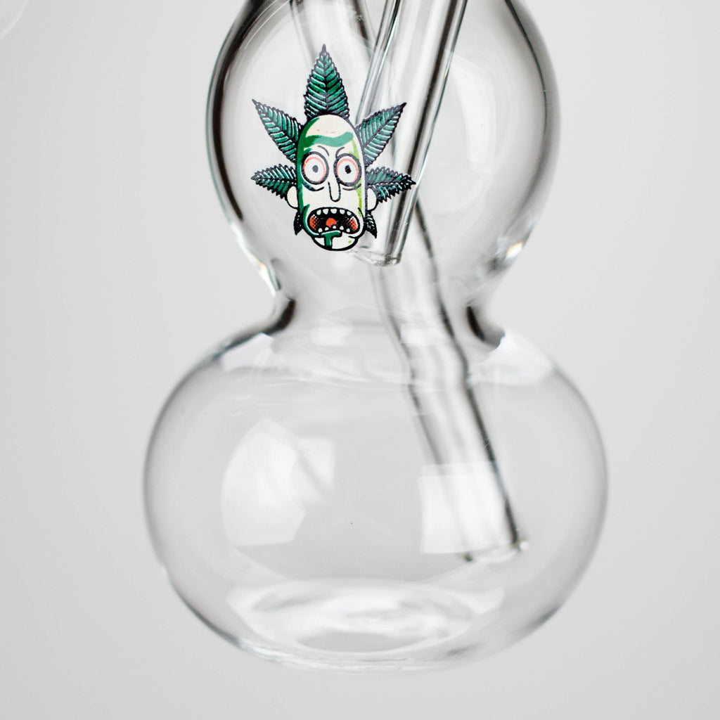 6" Flat Mush Mix Sticker Glass Oil Burner Pipe – Unique Double Bubble Design