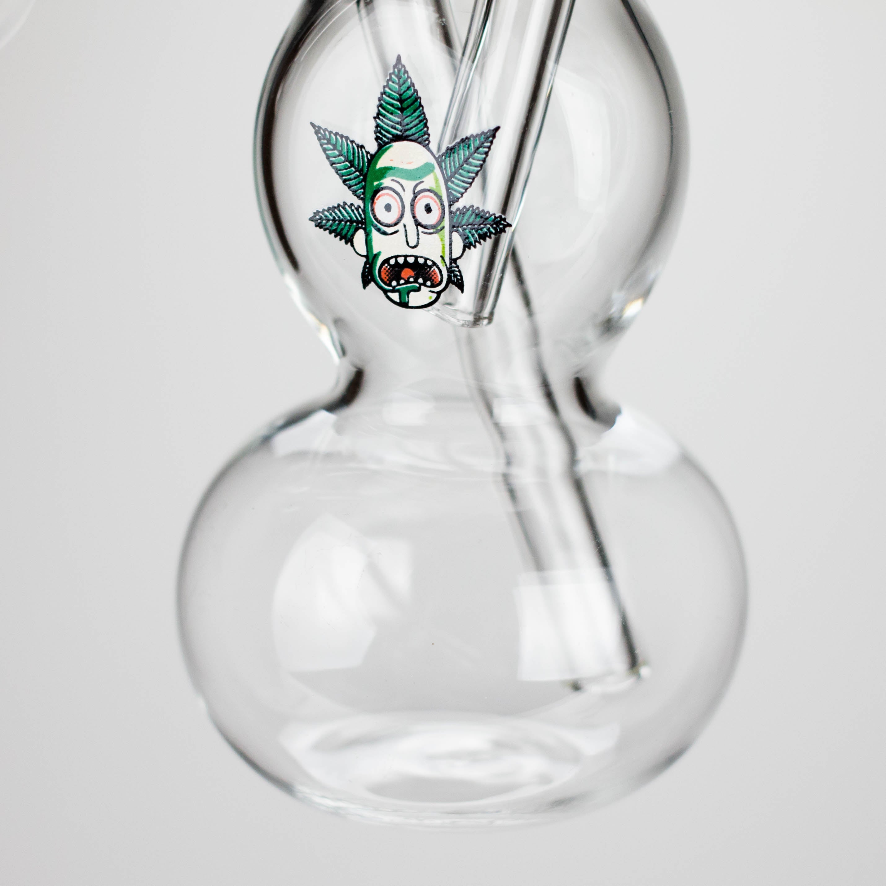6" Flat Mush Mix Sticker Glass Oil Burner Pipe – Unique Double Bubble Design