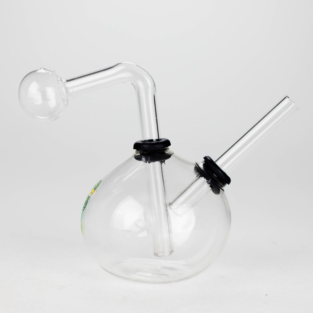 4" Snooper Ball Bulb Mix Sticker Glass Oil Burner Pipe – Durable Borosilicate Design