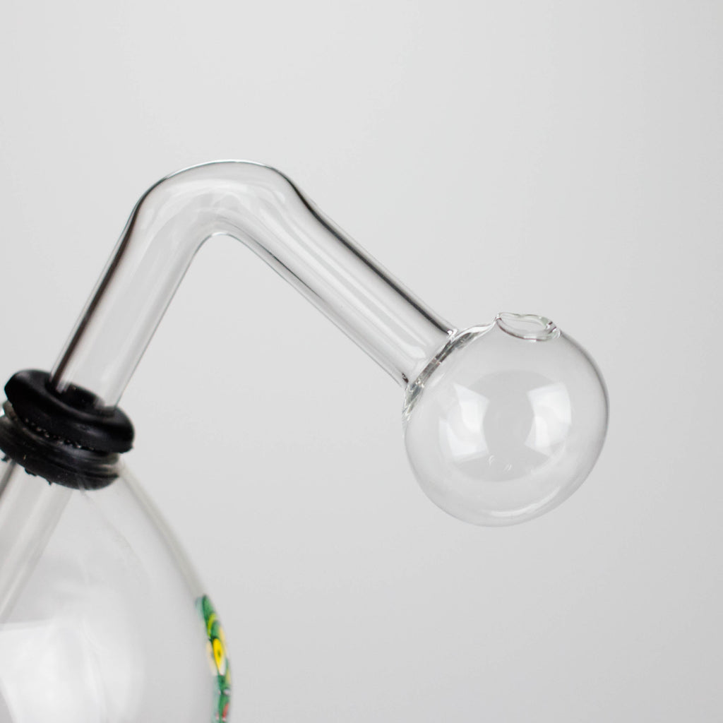 4" Snooper Ball Bulb Mix Sticker Glass Oil Burner Pipe – Durable Borosilicate Design