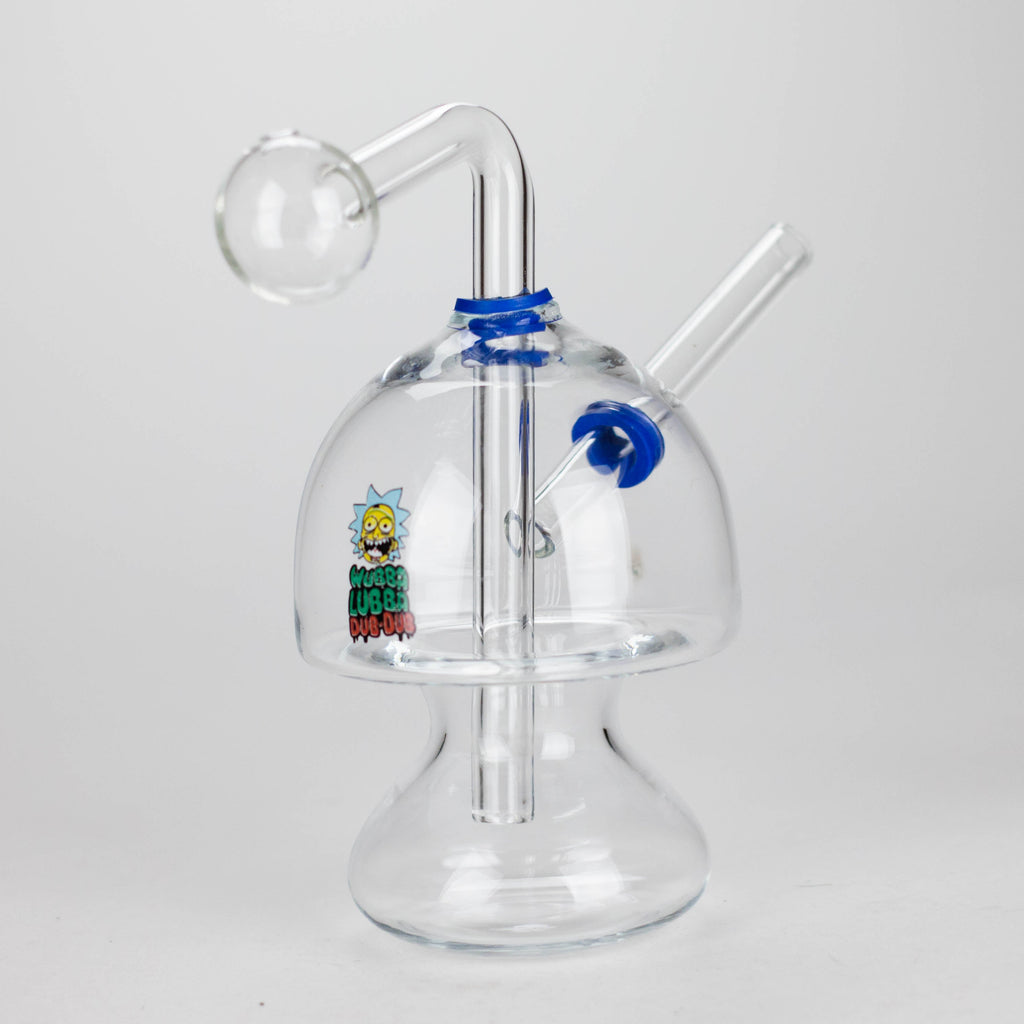 6" Mushroom Mix Sticker Glass Oil Burner Pipe – Unique Borosilicate Dome Design