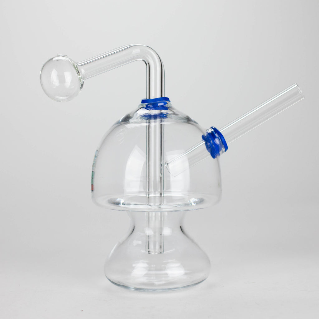 6" Mushroom Mix Sticker Glass Oil Burner Pipe – Unique Borosilicate Dome Design