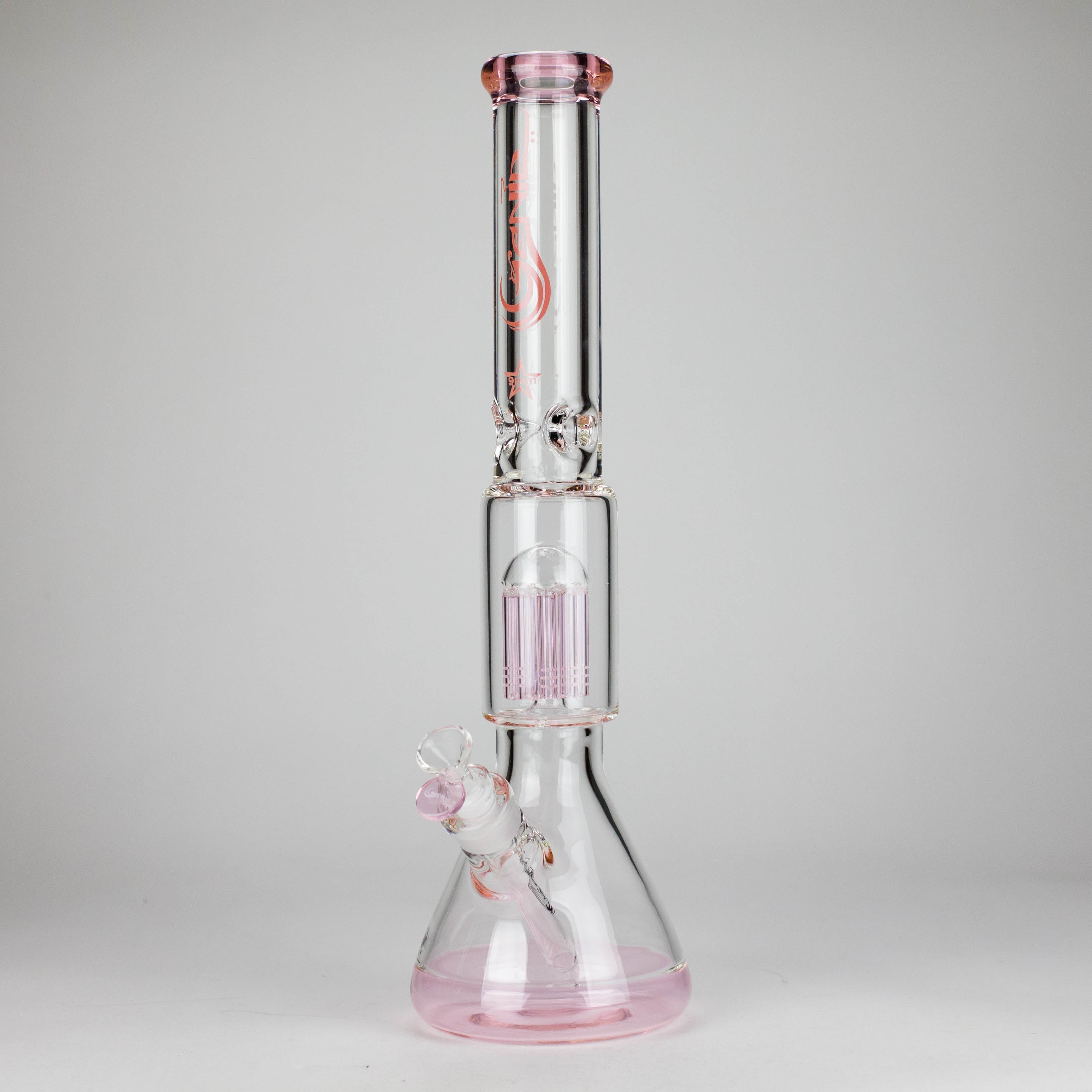 Genie | 17.5" 10-Arm 9mm Colored Bottom Glass Bong [GE4180]