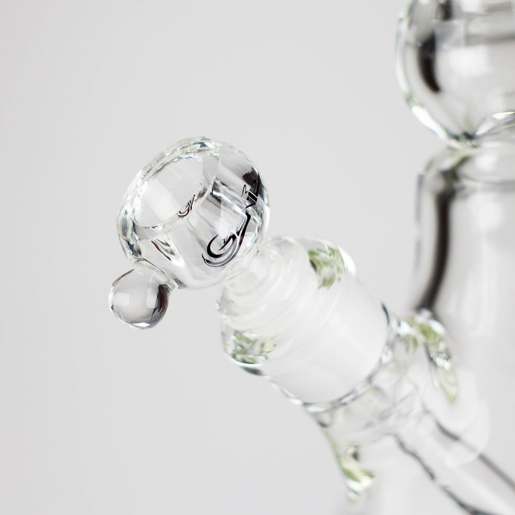 Genie | 19.5" 9mm Curved Shaft Glass Beaker Bong [F7-002-1]